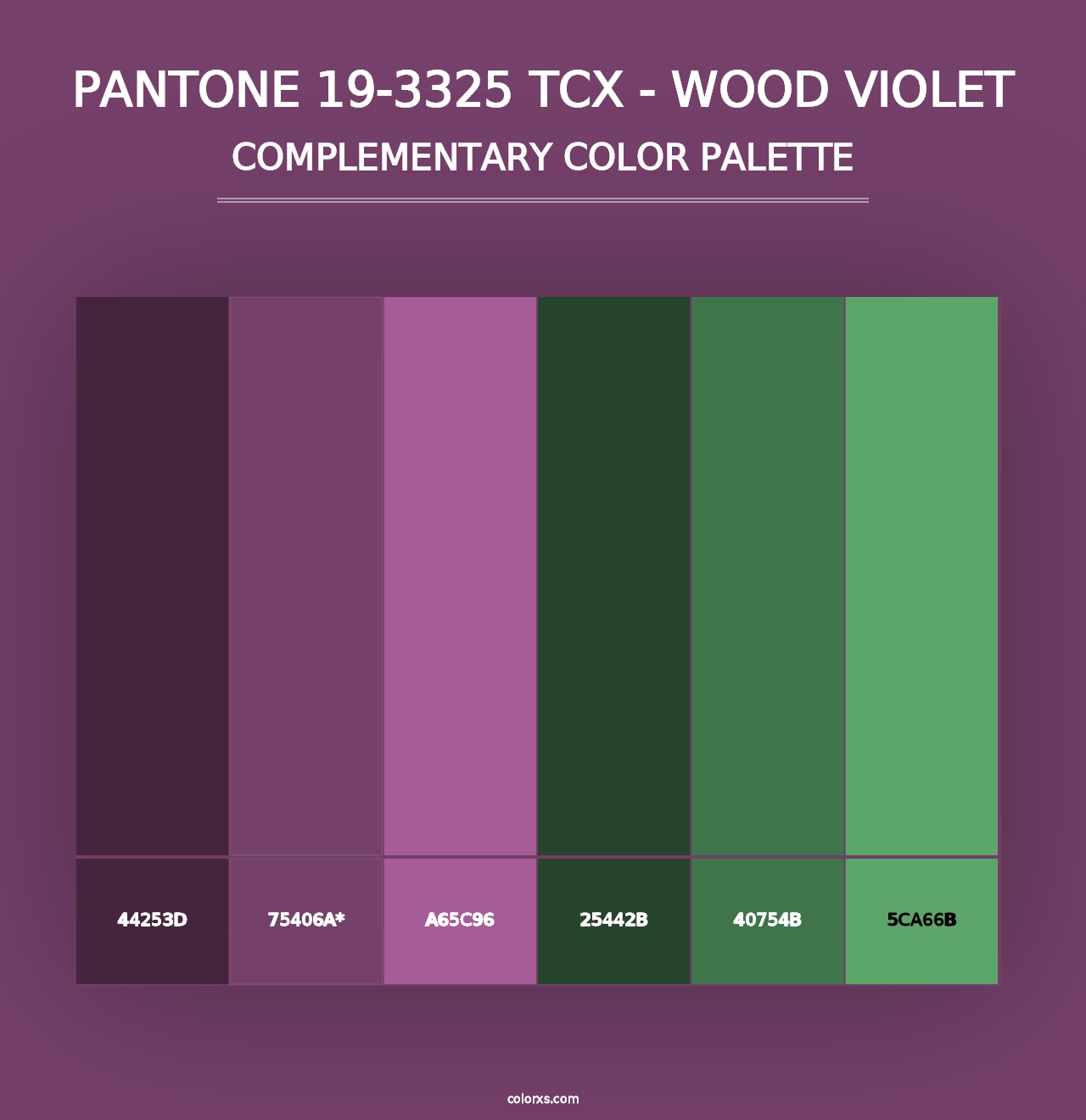 PANTONE 19-3325 TCX - Wood Violet - Complementary Color Palette