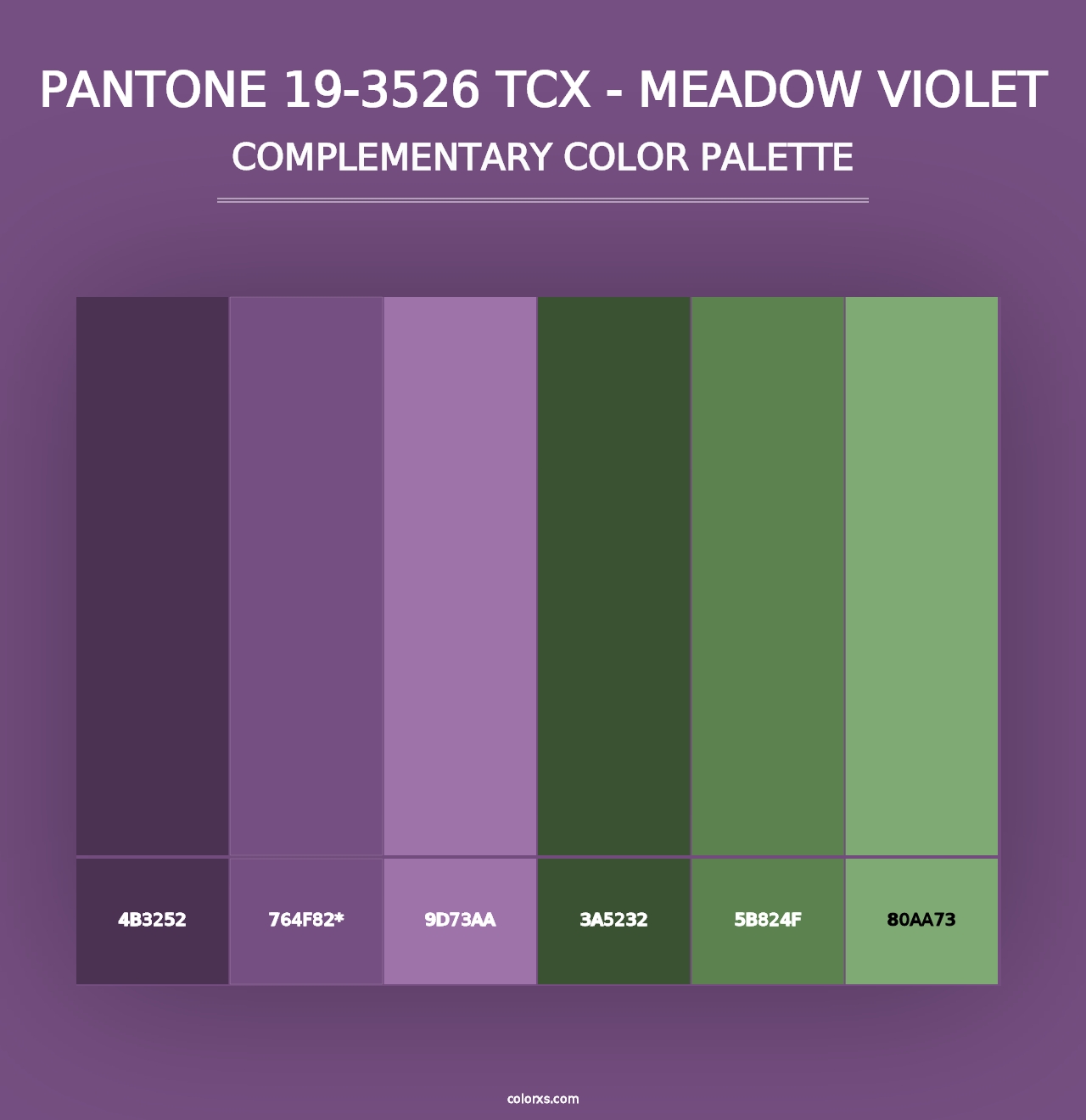 PANTONE 19-3526 TCX - Meadow Violet - Complementary Color Palette