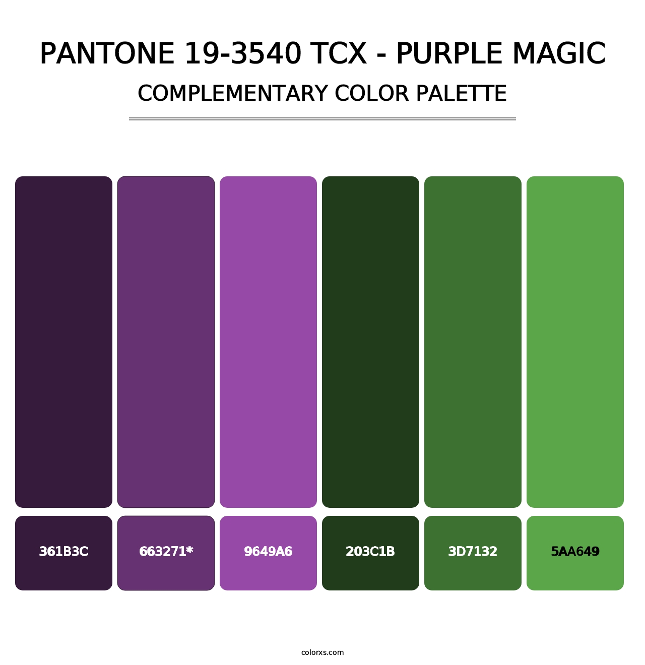 PANTONE 19-3540 TCX - Purple Magic - Complementary Color Palette