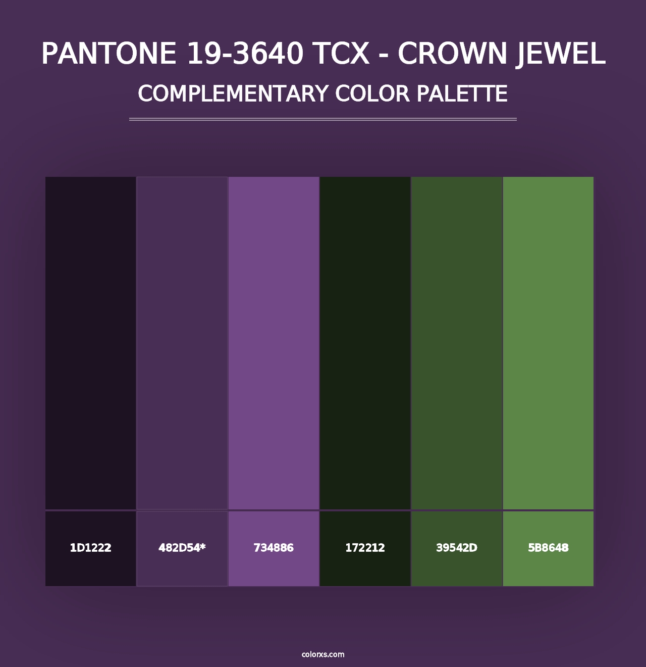 PANTONE 19-3640 TCX - Crown Jewel - Complementary Color Palette