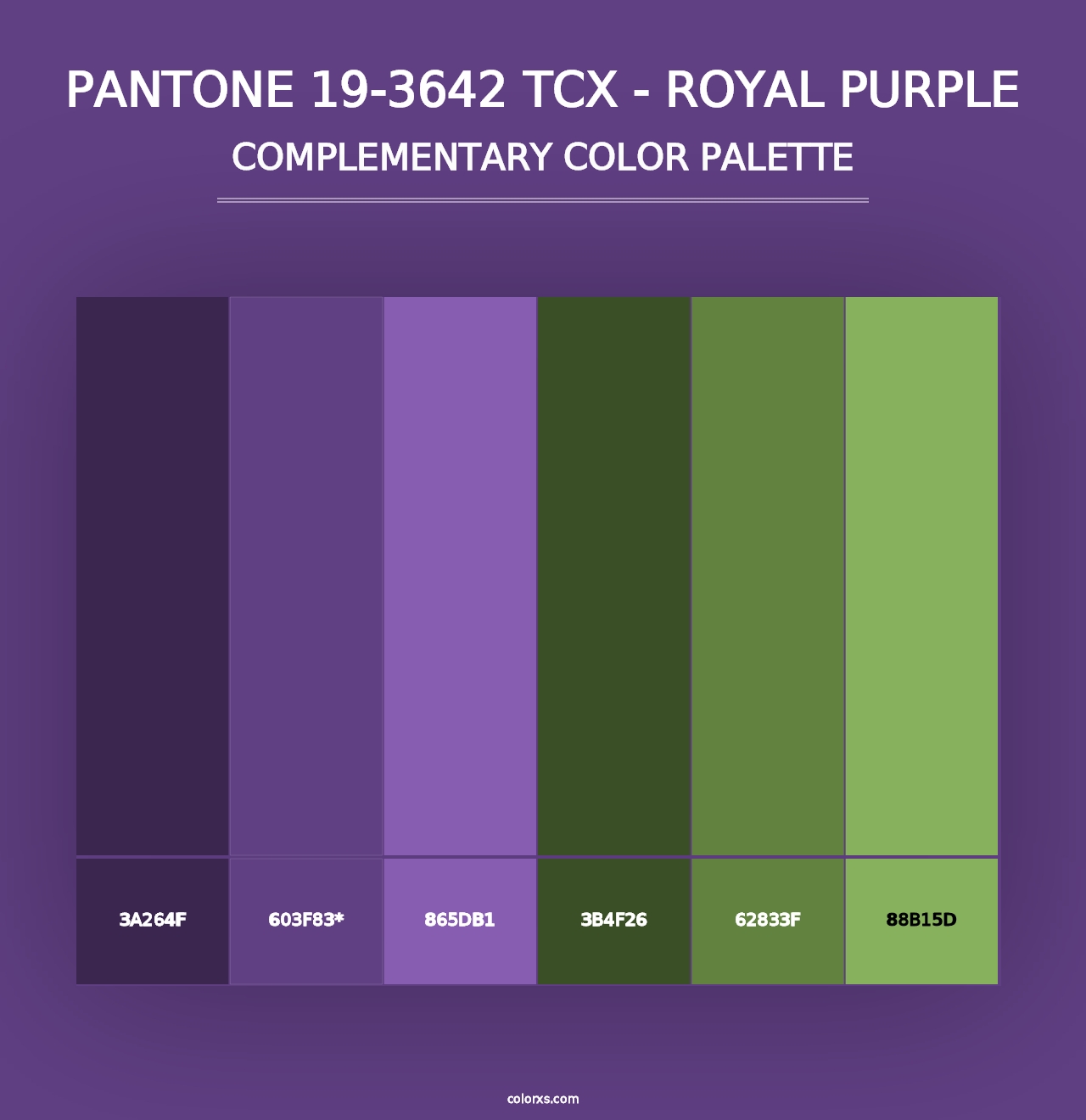 PANTONE 19-3642 TCX - Royal Purple - Complementary Color Palette