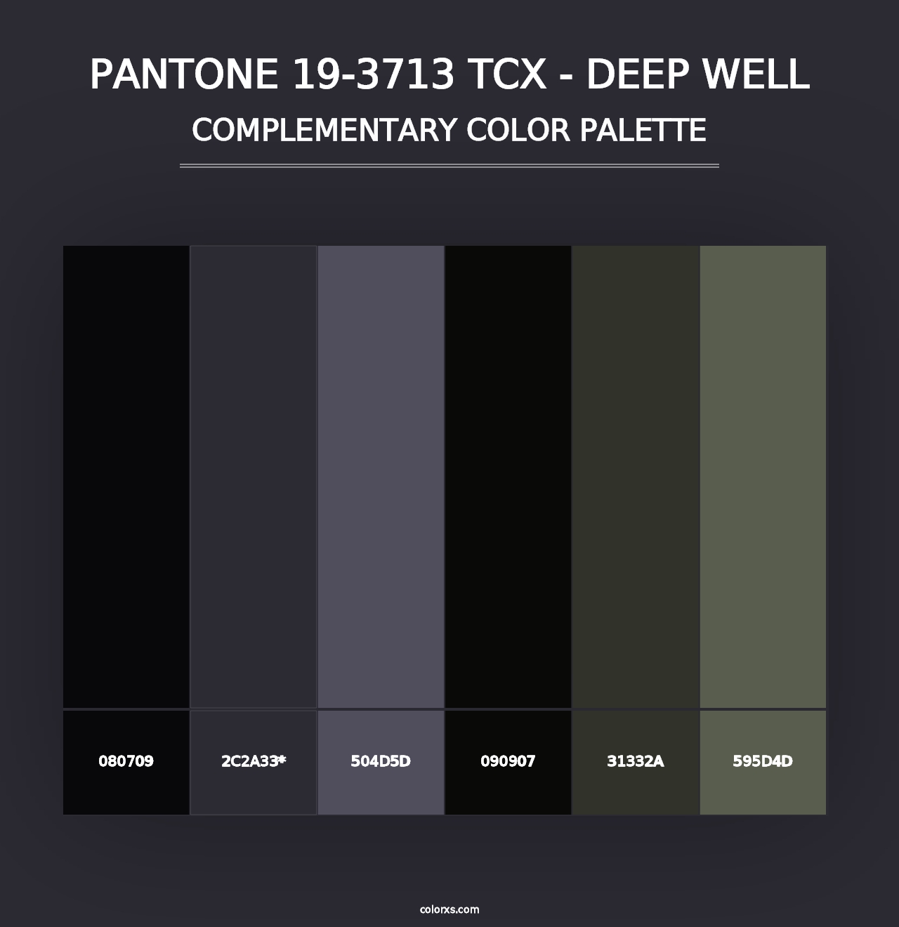 PANTONE 19-3713 TCX - Deep Well - Complementary Color Palette