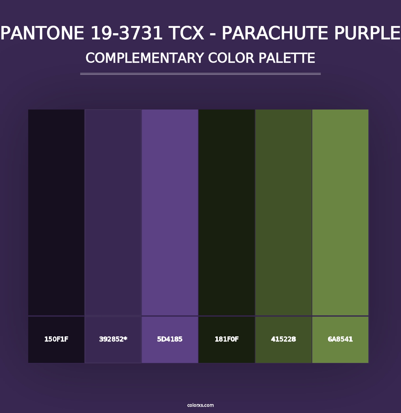 PANTONE 19-3731 TCX - Parachute Purple - Complementary Color Palette