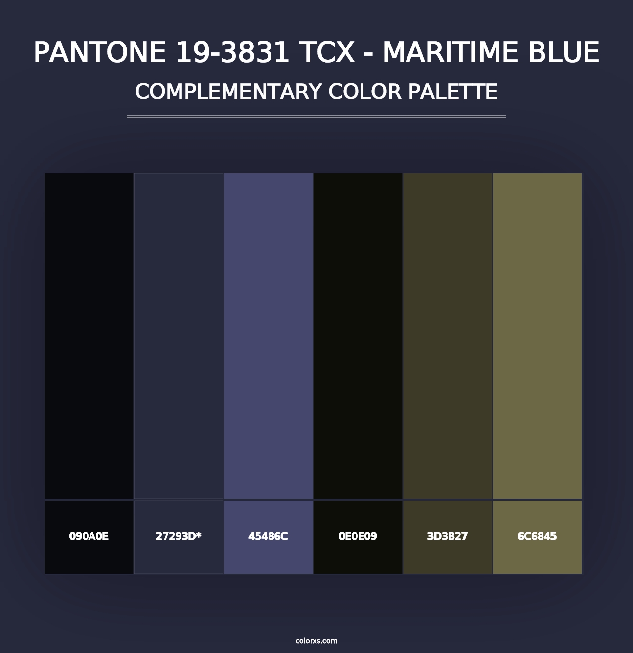 PANTONE 19-3831 TCX - Maritime Blue - Complementary Color Palette