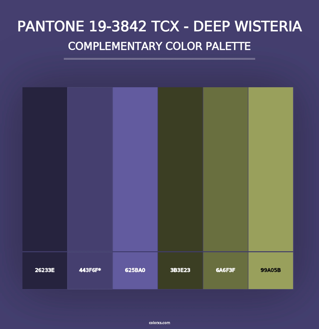 PANTONE 19-3842 TCX - Deep Wisteria - Complementary Color Palette