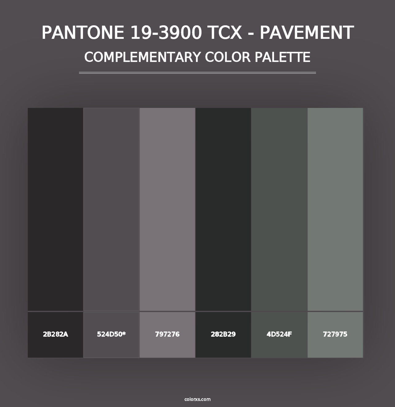 PANTONE 19-3900 TCX - Pavement - Complementary Color Palette