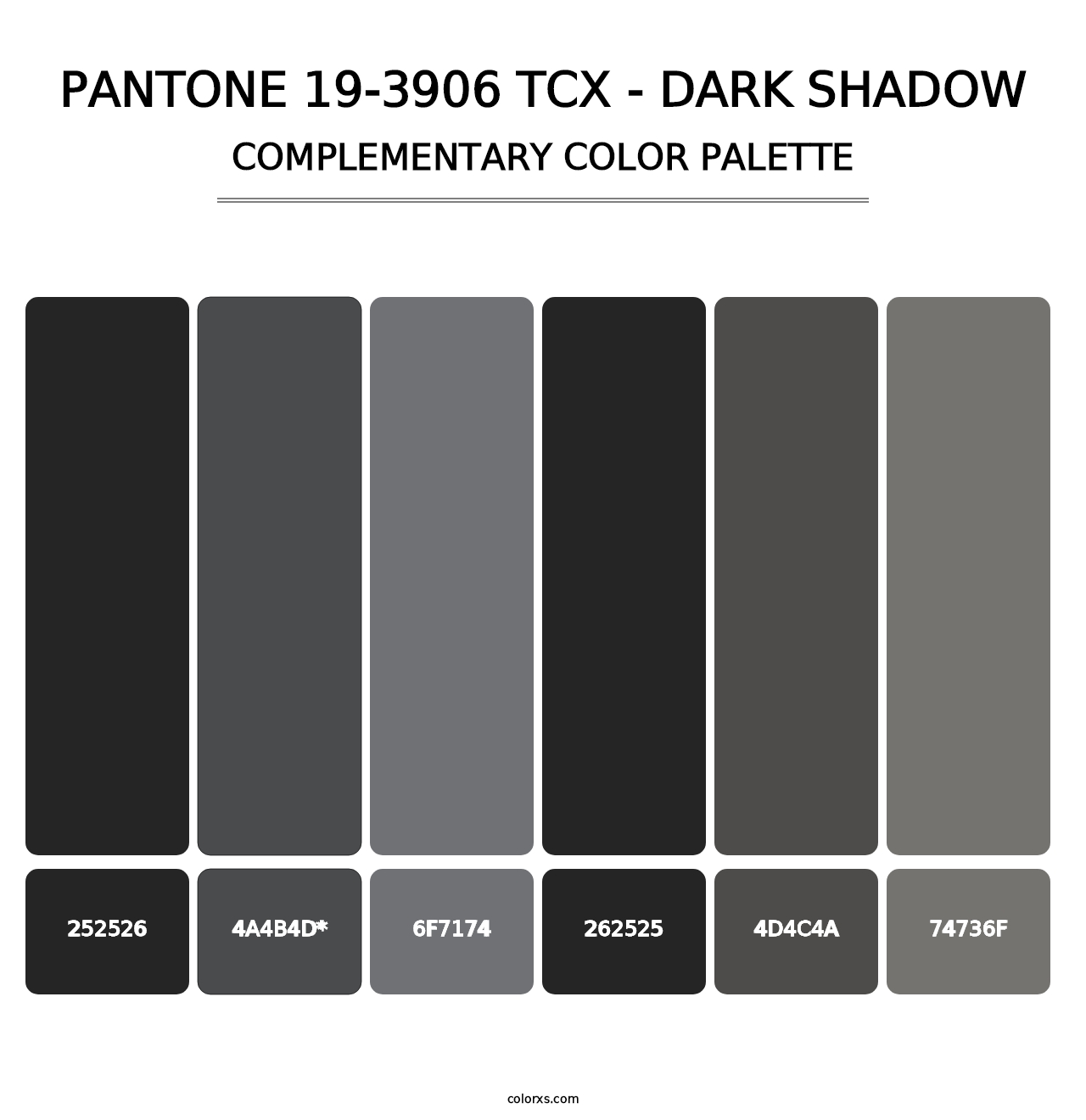 PANTONE 19-3906 TCX - Dark Shadow - Complementary Color Palette