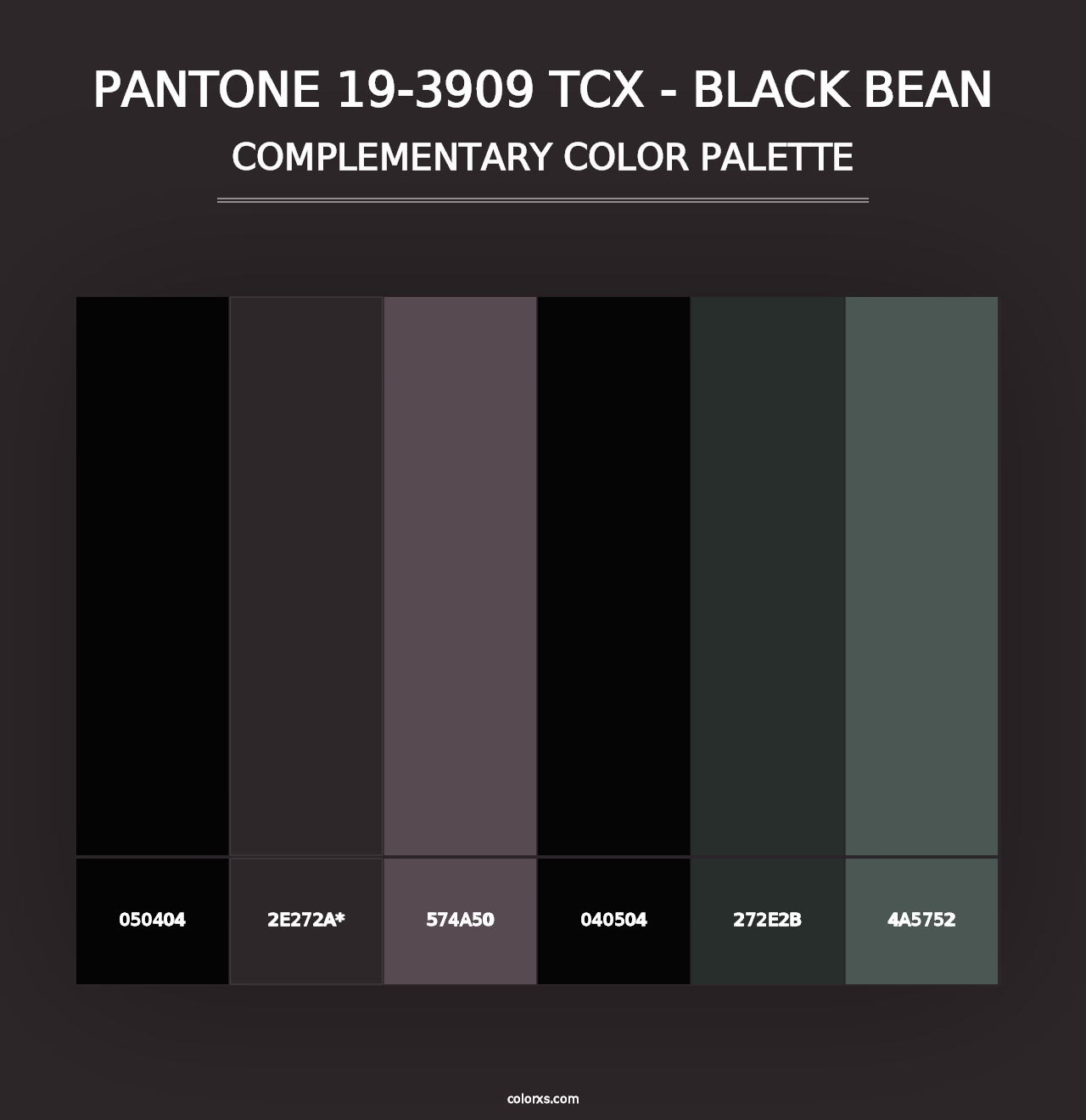 PANTONE 19-3909 TCX - Black Bean - Complementary Color Palette