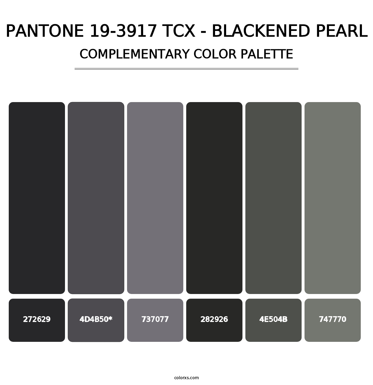 PANTONE 19-3917 TCX - Blackened Pearl - Complementary Color Palette