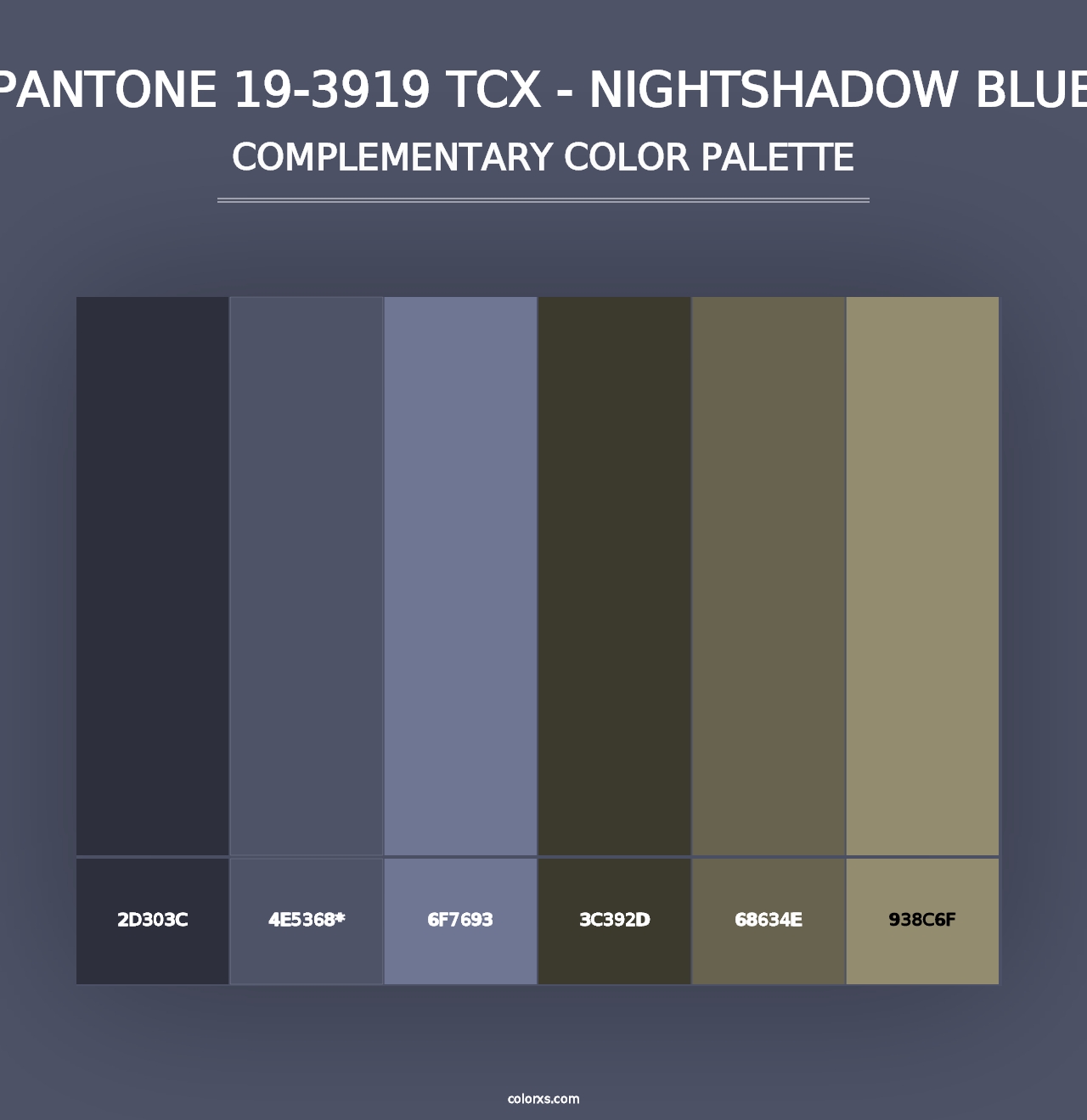 PANTONE 19-3919 TCX - Nightshadow Blue - Complementary Color Palette