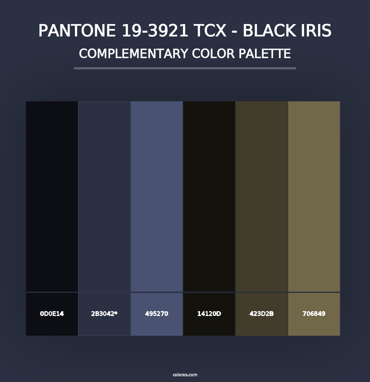 PANTONE 19-3921 TCX - Black Iris - Complementary Color Palette