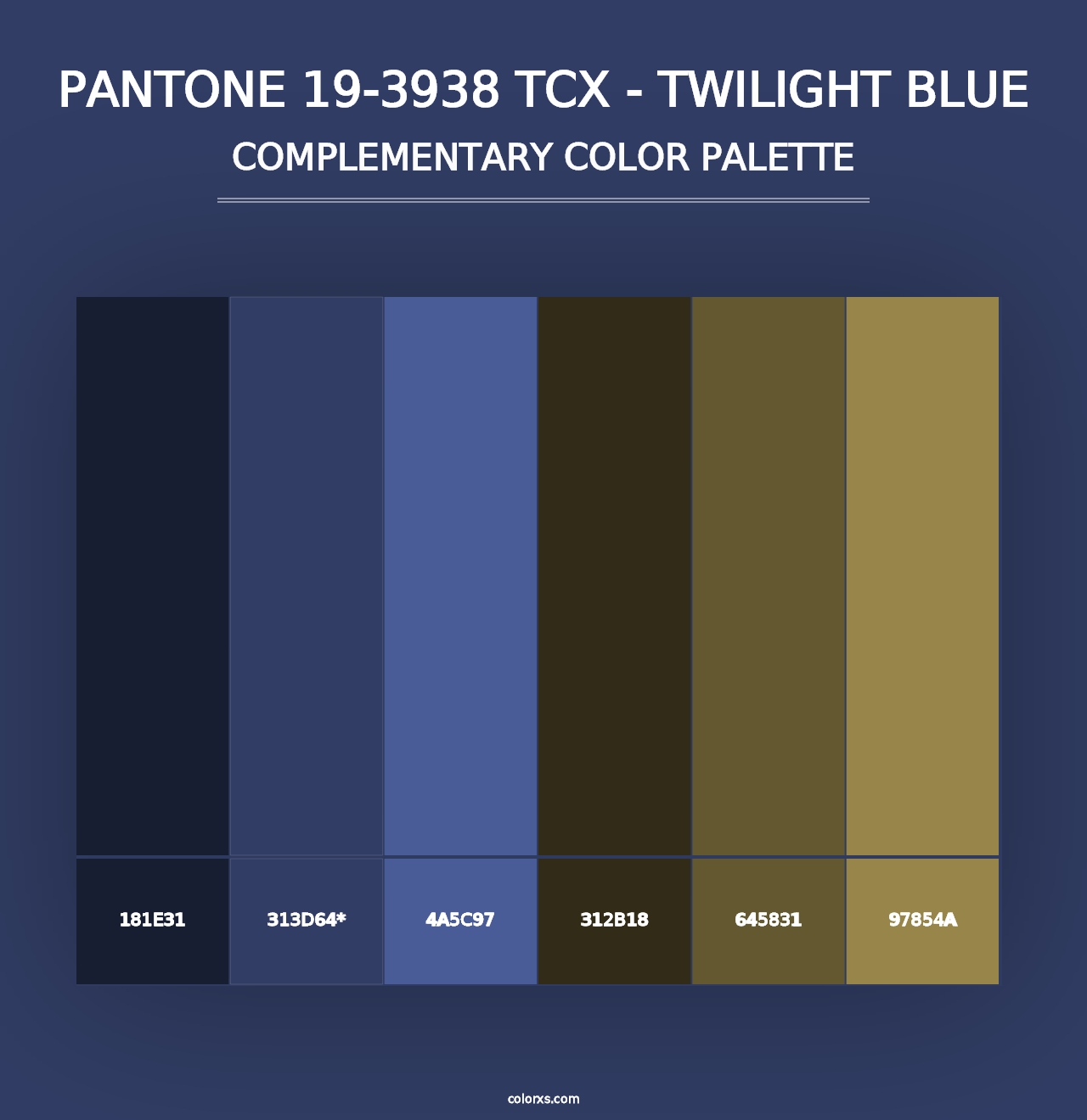 PANTONE 19-3938 TCX - Twilight Blue - Complementary Color Palette