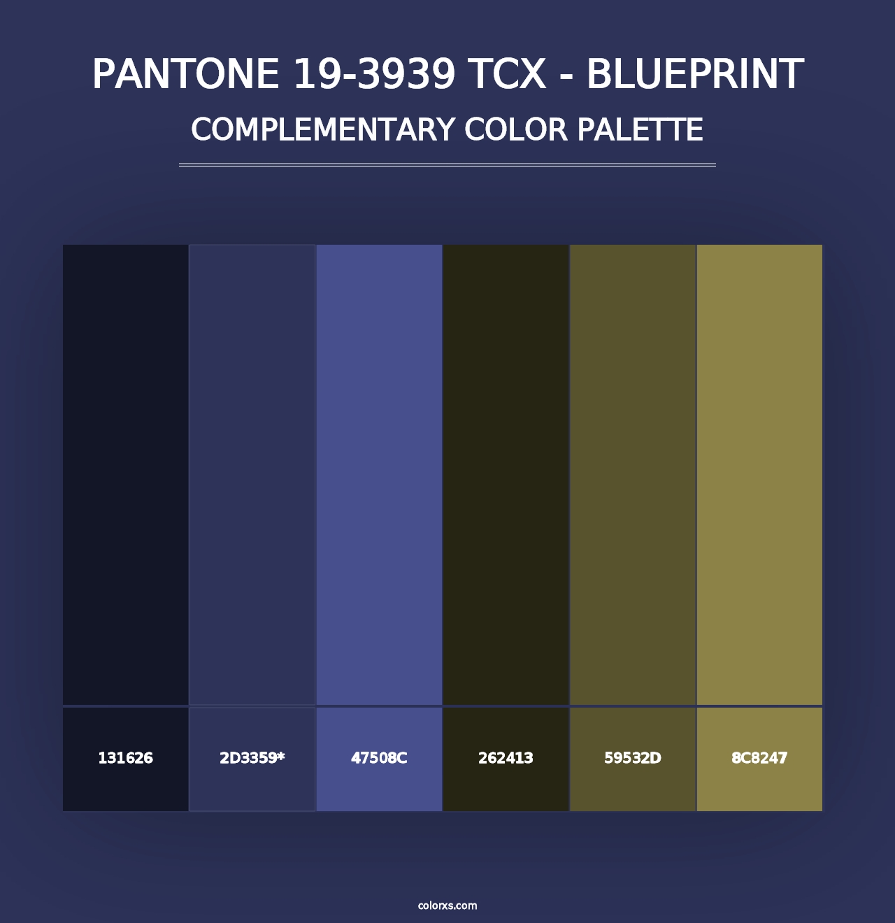 PANTONE 19-3939 TCX - Blueprint - Complementary Color Palette