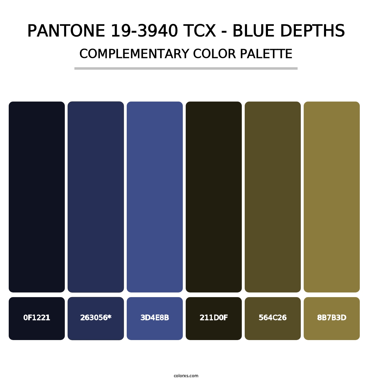 PANTONE 19-3940 TCX - Blue Depths - Complementary Color Palette