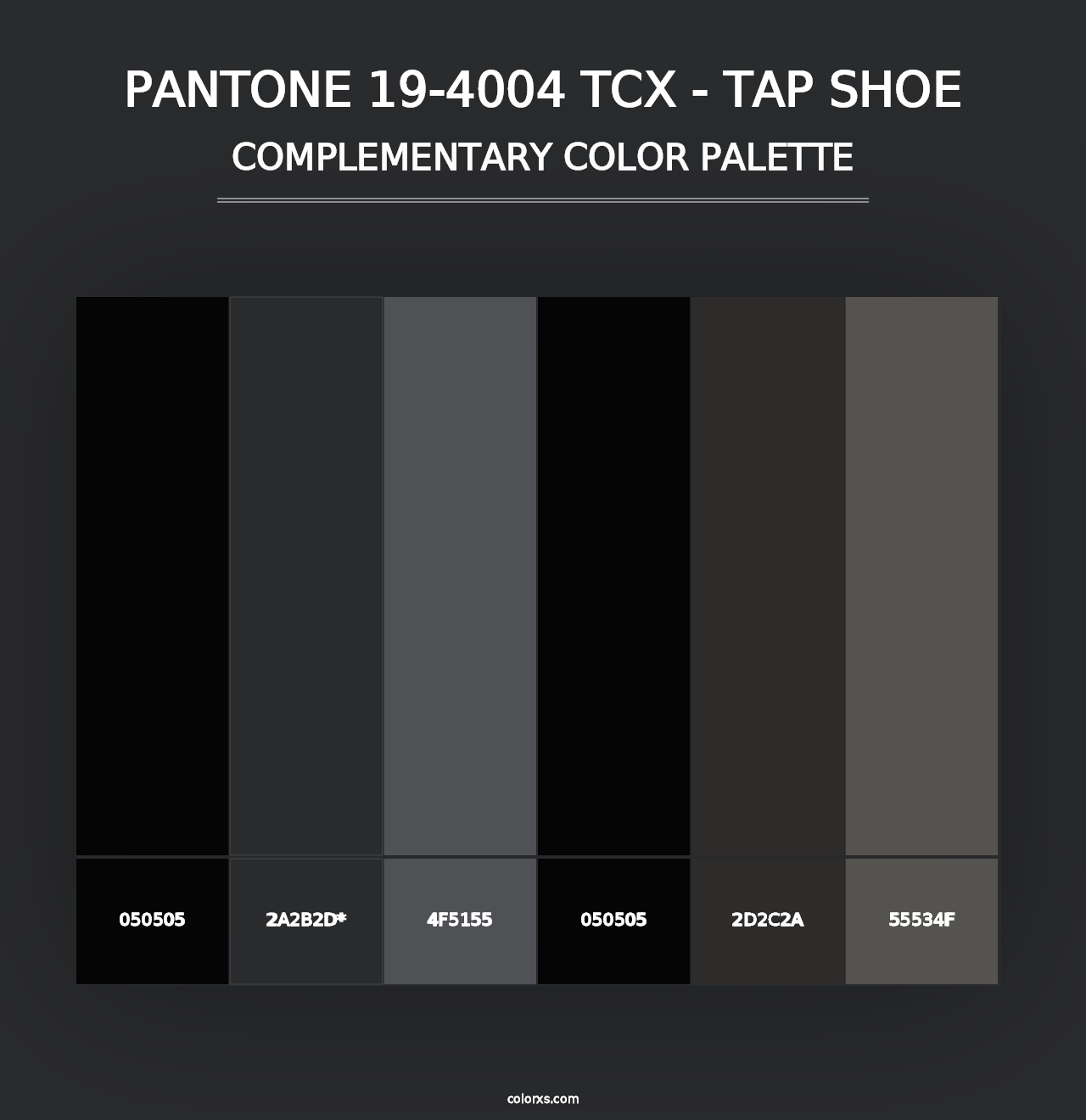 PANTONE 19-4004 TCX - Tap Shoe - Complementary Color Palette