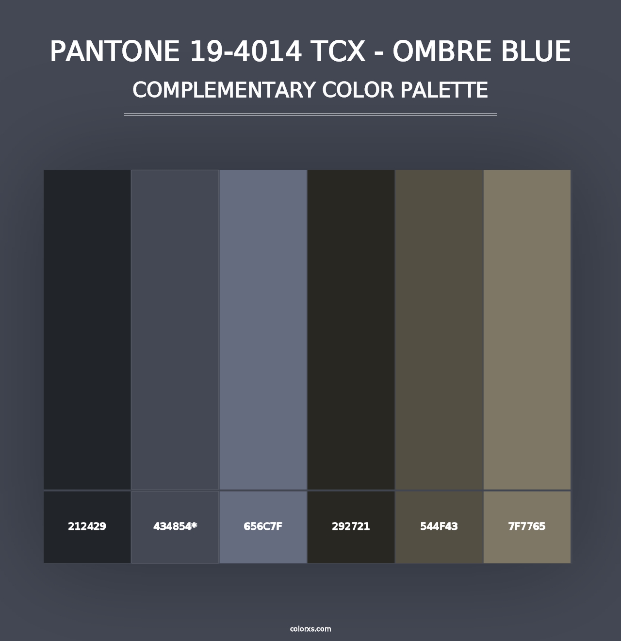 PANTONE 19-4014 TCX - Ombre Blue - Complementary Color Palette