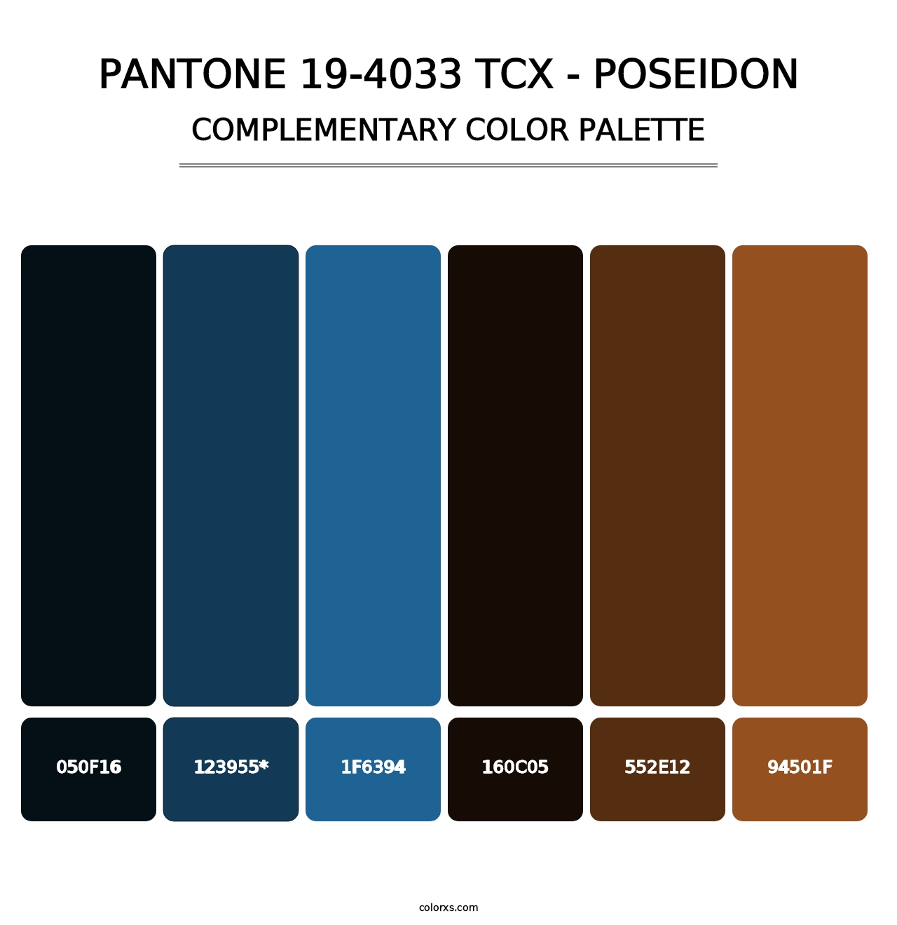 PANTONE 19-4033 TCX - Poseidon - Complementary Color Palette