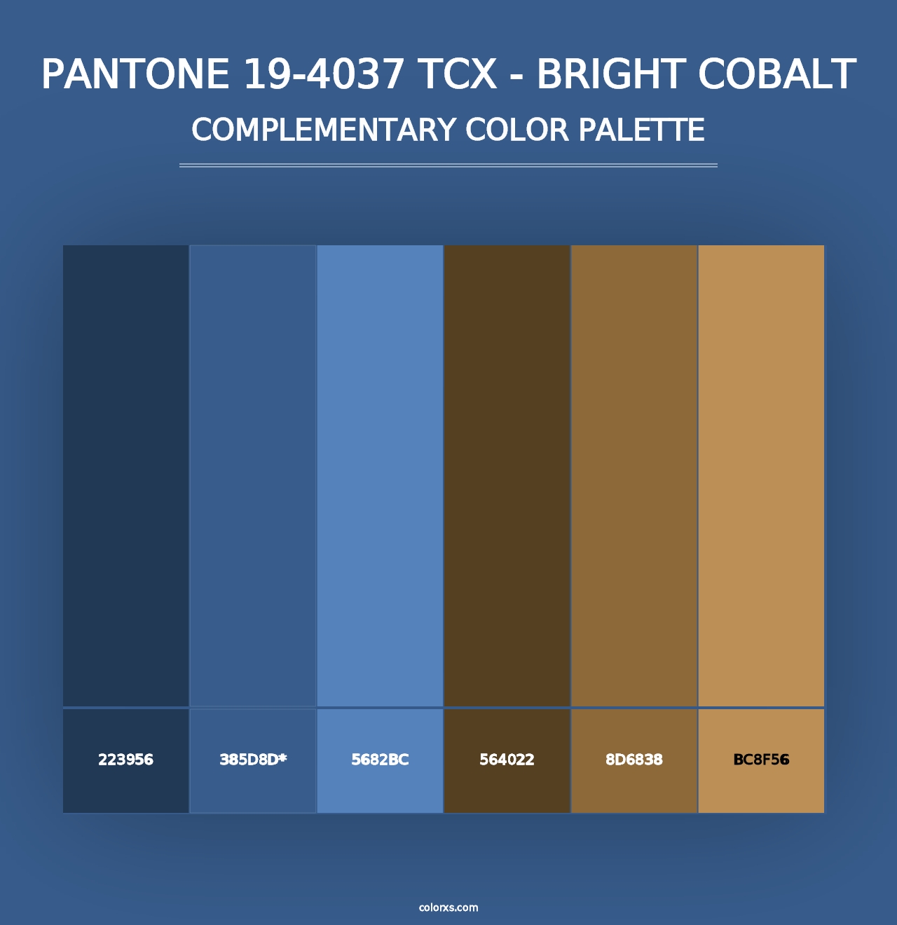 PANTONE 19-4037 TCX - Bright Cobalt - Complementary Color Palette