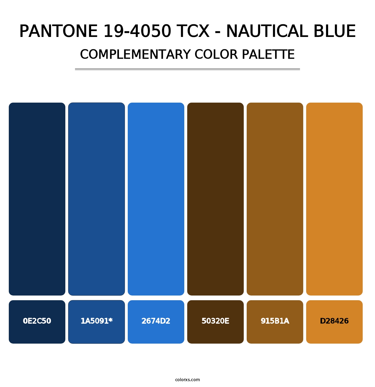 PANTONE 19-4050 TCX - Nautical Blue - Complementary Color Palette