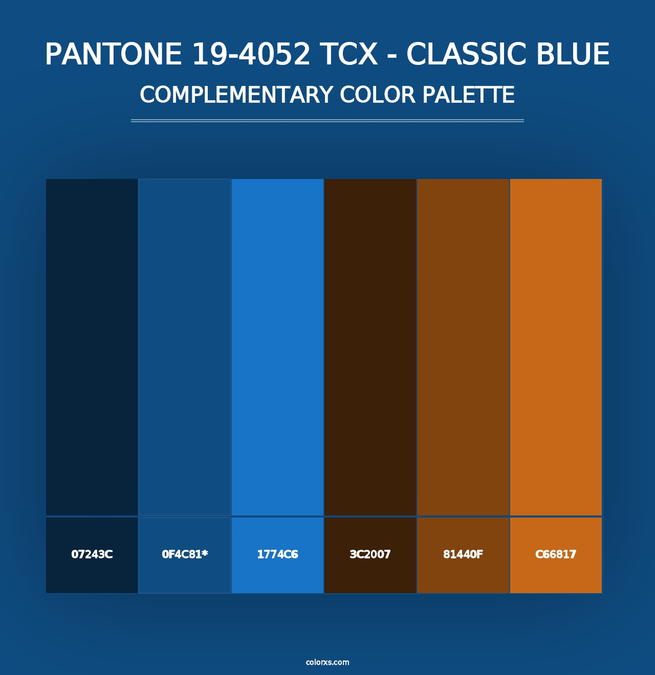 PANTONE 19-4052 TCX - Classic Blue - Complementary Color Palette