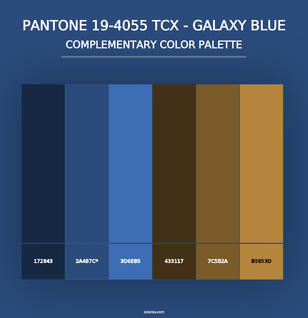 PANTONE 19-4055 TCX - Galaxy Blue - Complementary Color Palette