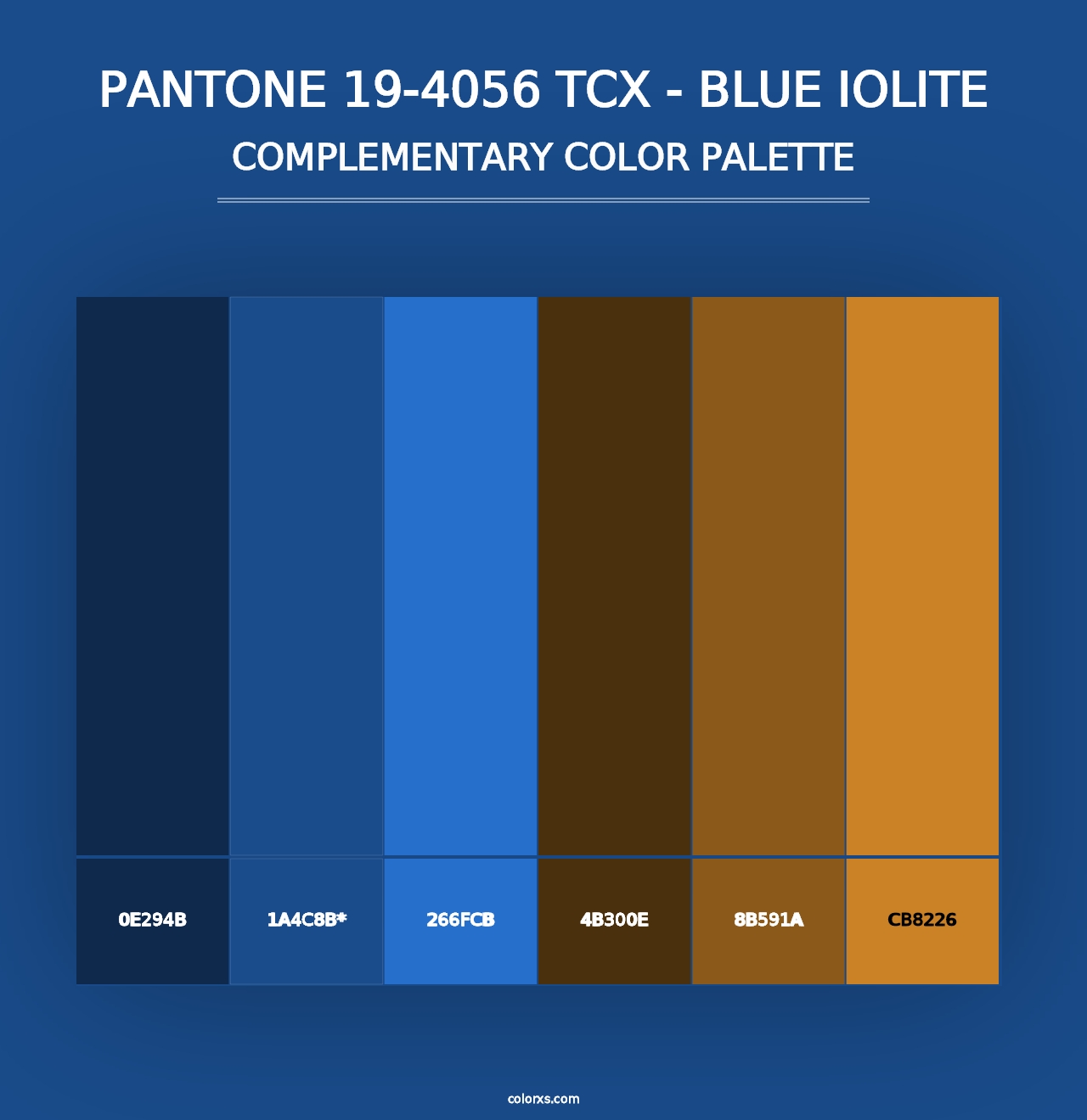 PANTONE 19-4056 TCX - Blue Iolite - Complementary Color Palette