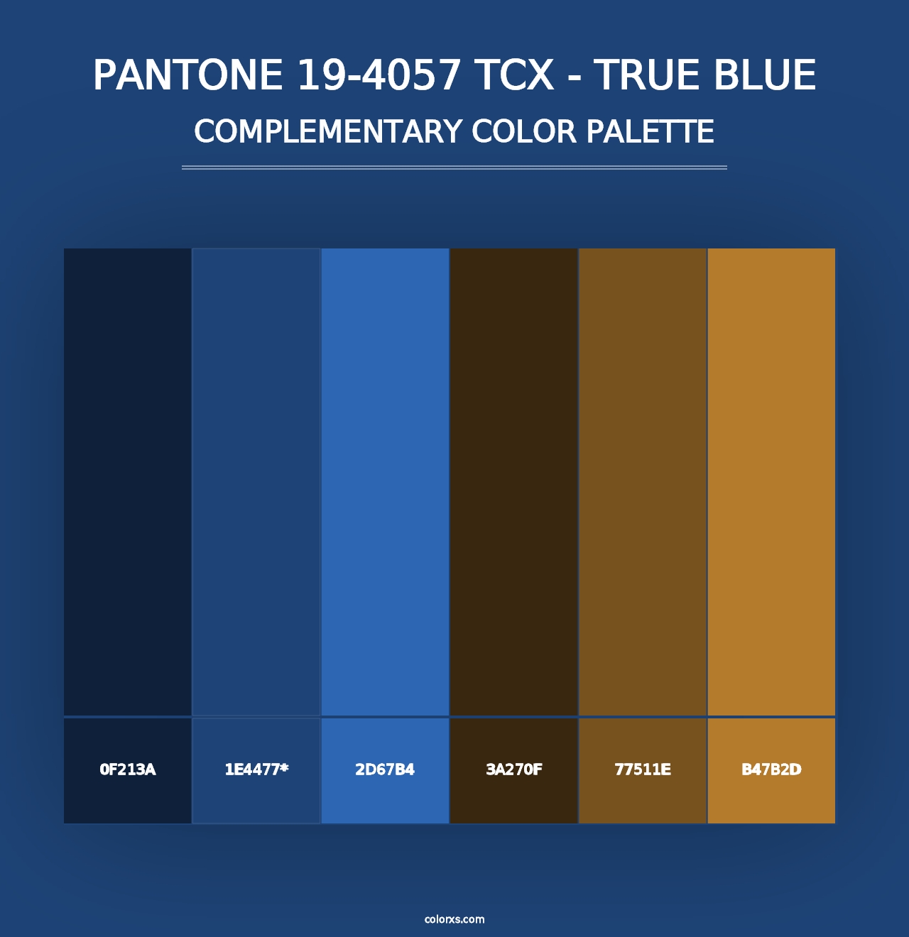 PANTONE 19-4057 TCX - True Blue - Complementary Color Palette