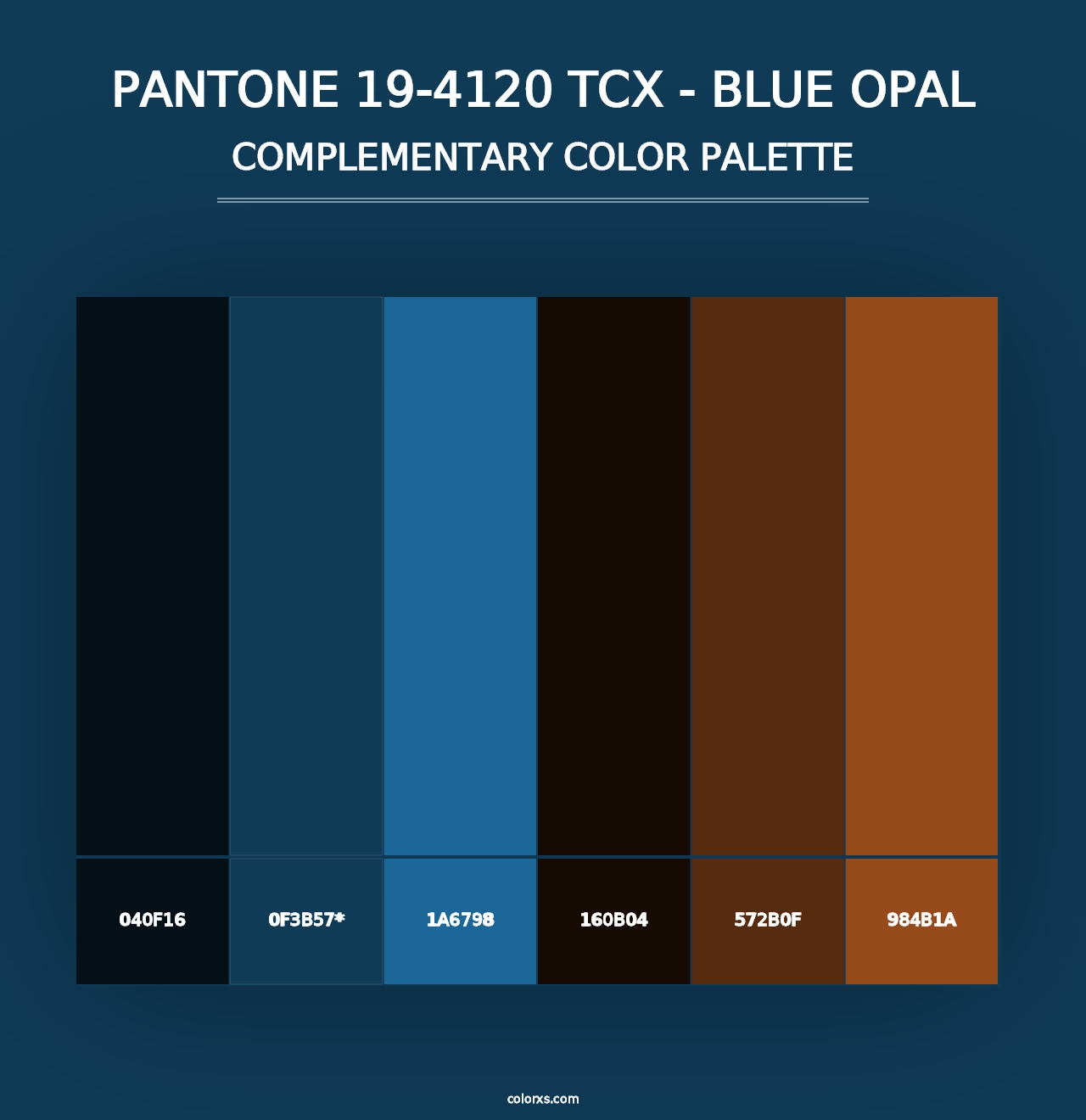 PANTONE 19-4120 TCX - Blue Opal - Complementary Color Palette