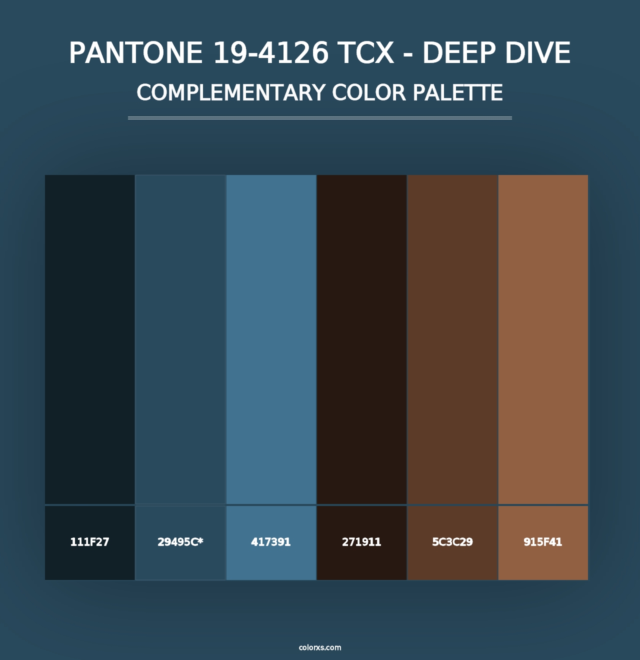 PANTONE 19-4126 TCX - Deep Dive - Complementary Color Palette