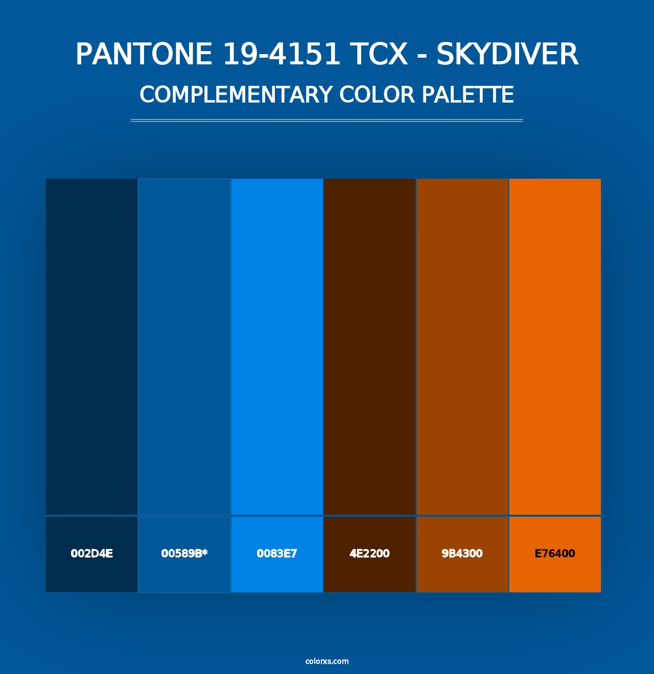 PANTONE 19-4151 TCX - Skydiver - Complementary Color Palette