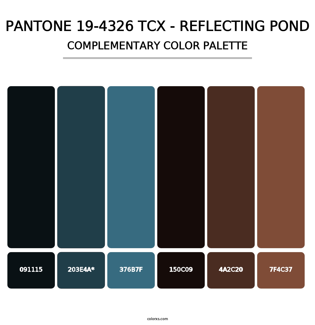 PANTONE 19-4326 TCX - Reflecting Pond - Complementary Color Palette