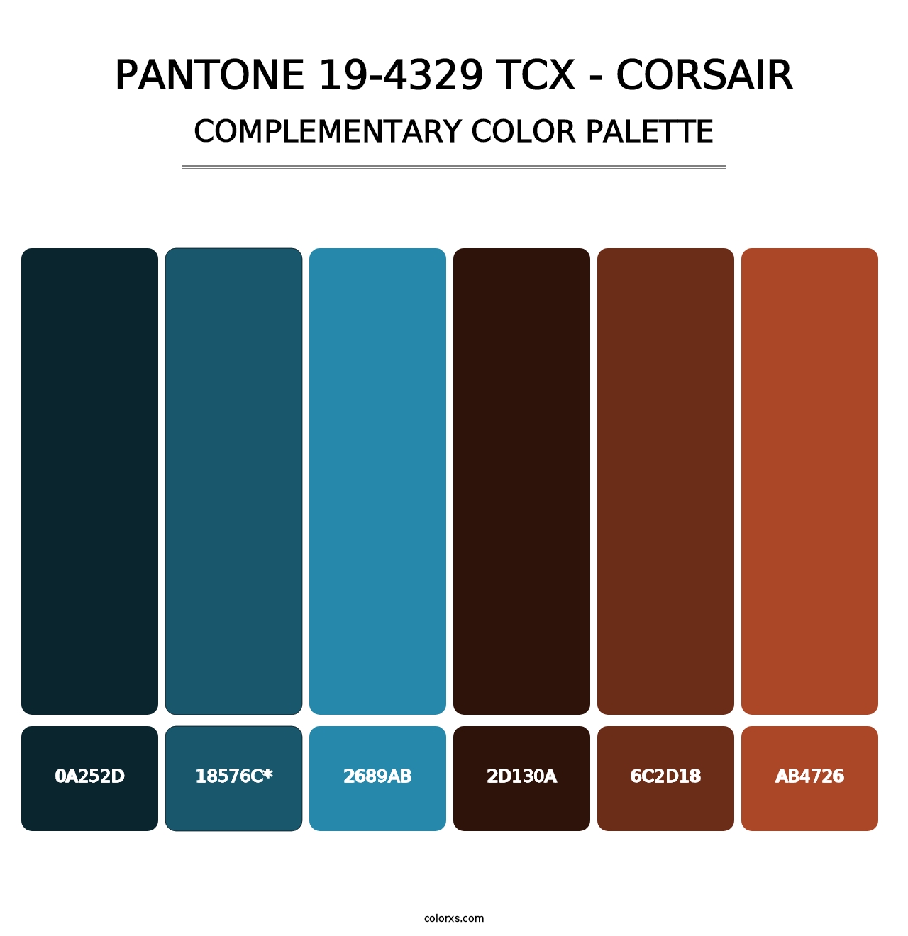 PANTONE 19-4329 TCX - Corsair - Complementary Color Palette