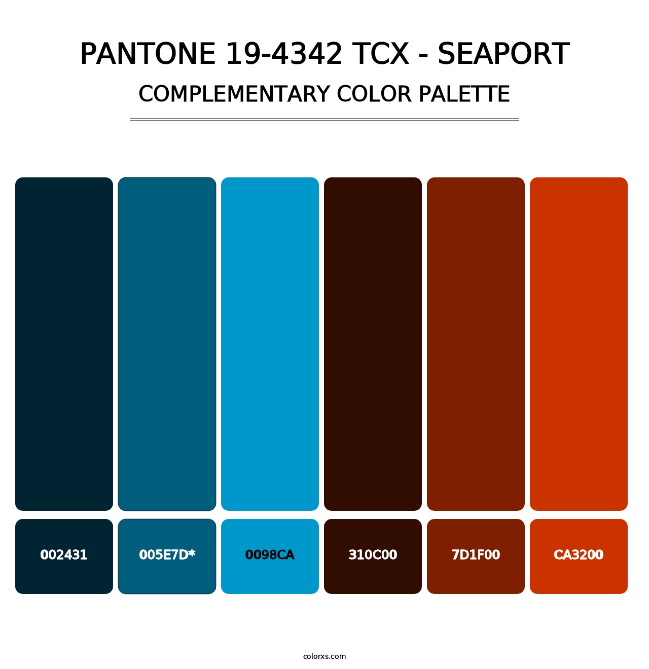 PANTONE 19-4342 TCX - Seaport - Complementary Color Palette