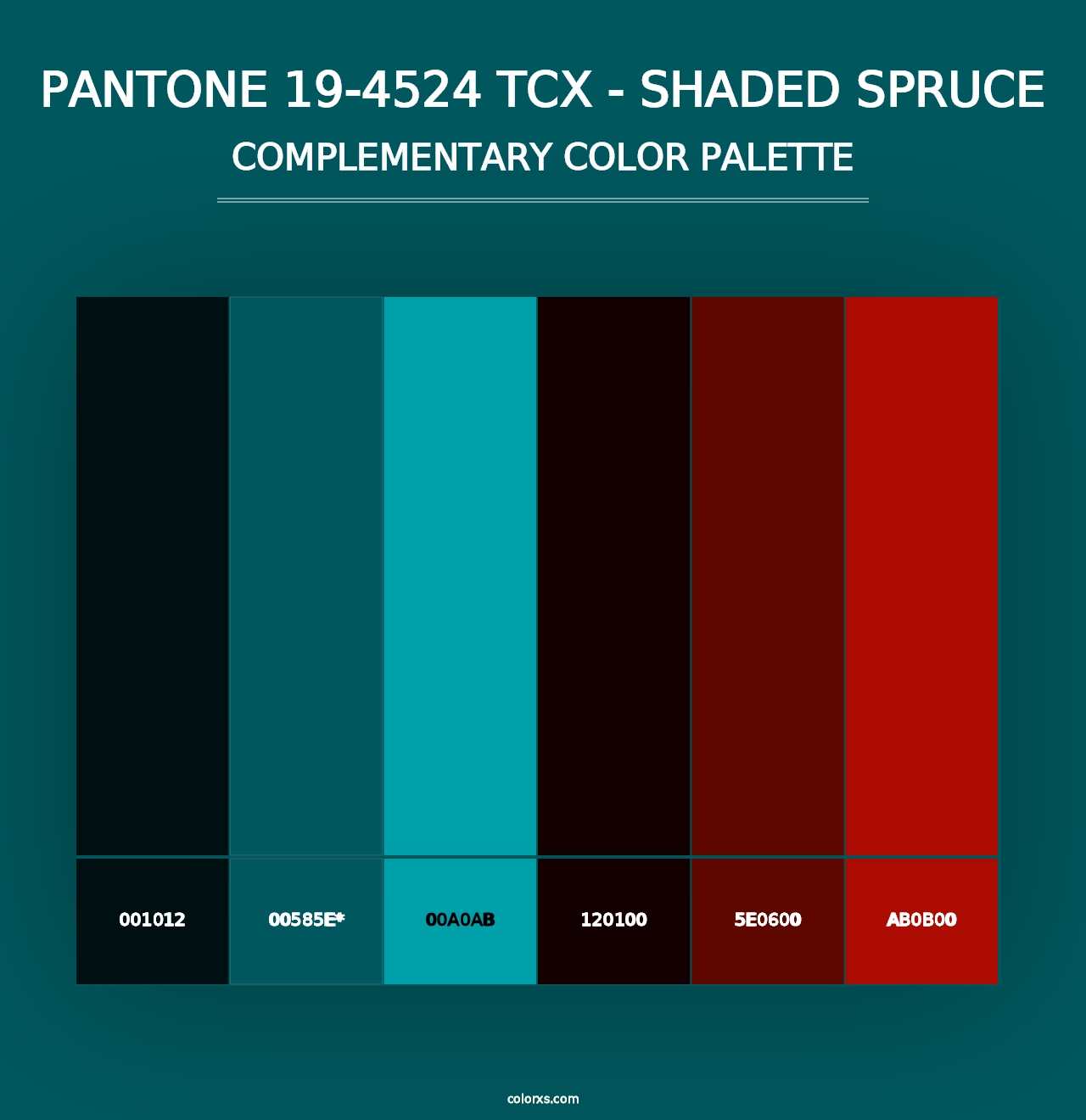 PANTONE 19-4524 TCX - Shaded Spruce - Complementary Color Palette