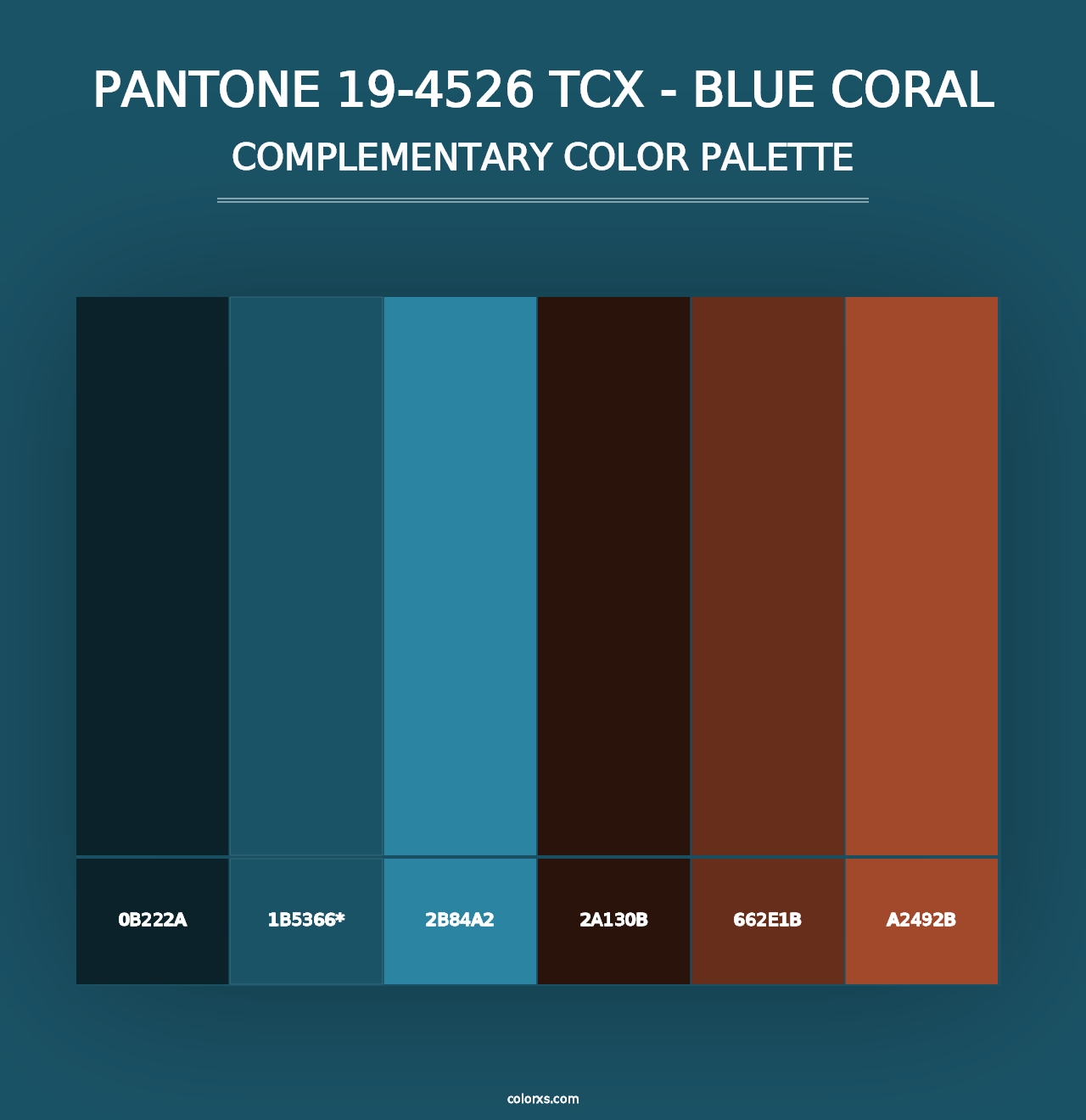 PANTONE 19-4526 TCX - Blue Coral - Complementary Color Palette