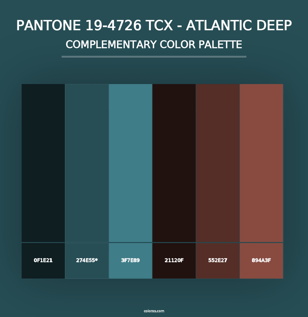 PANTONE 19-4726 TCX - Atlantic Deep - Complementary Color Palette