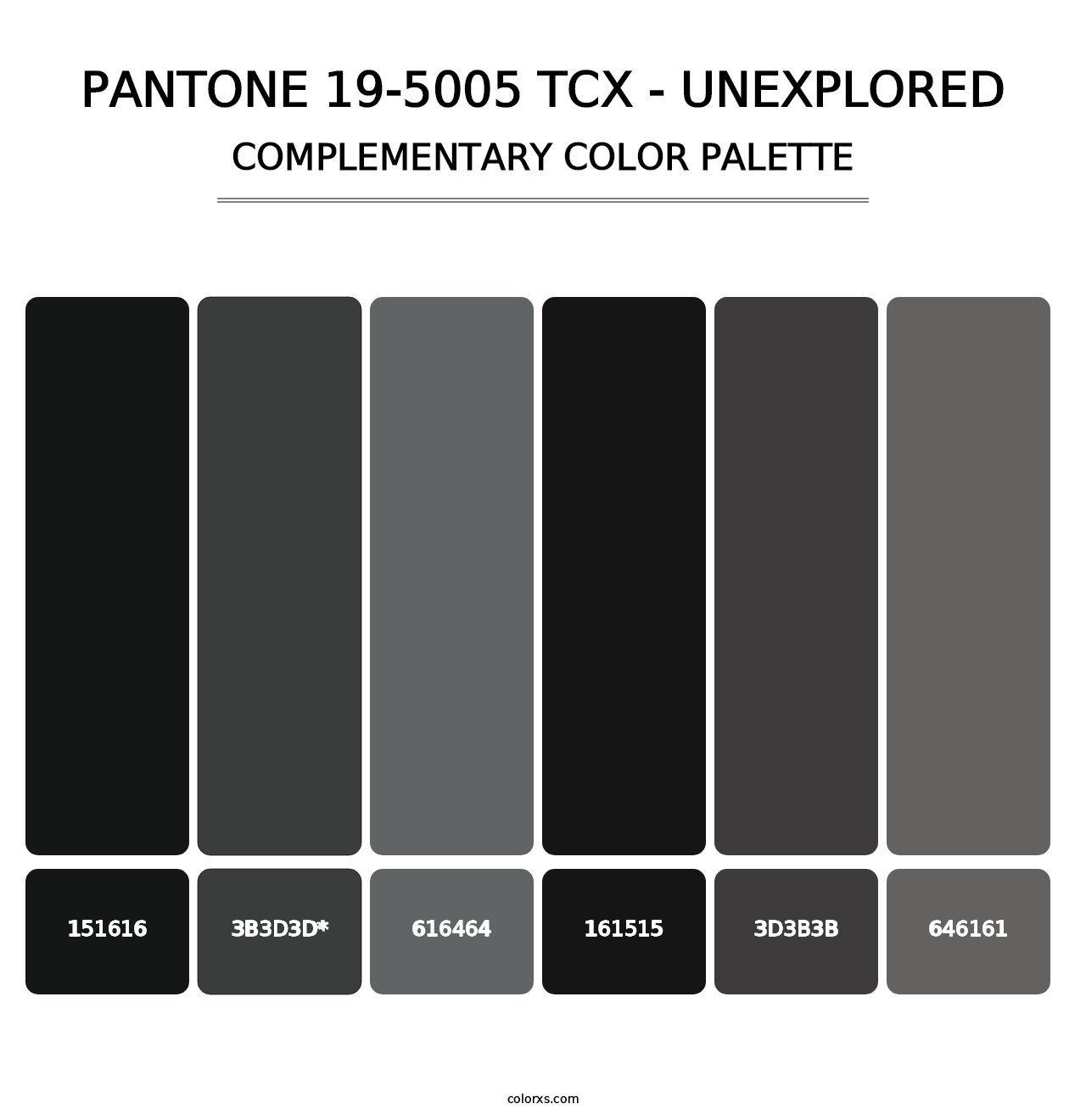 PANTONE 19-5005 TCX - Unexplored - Complementary Color Palette