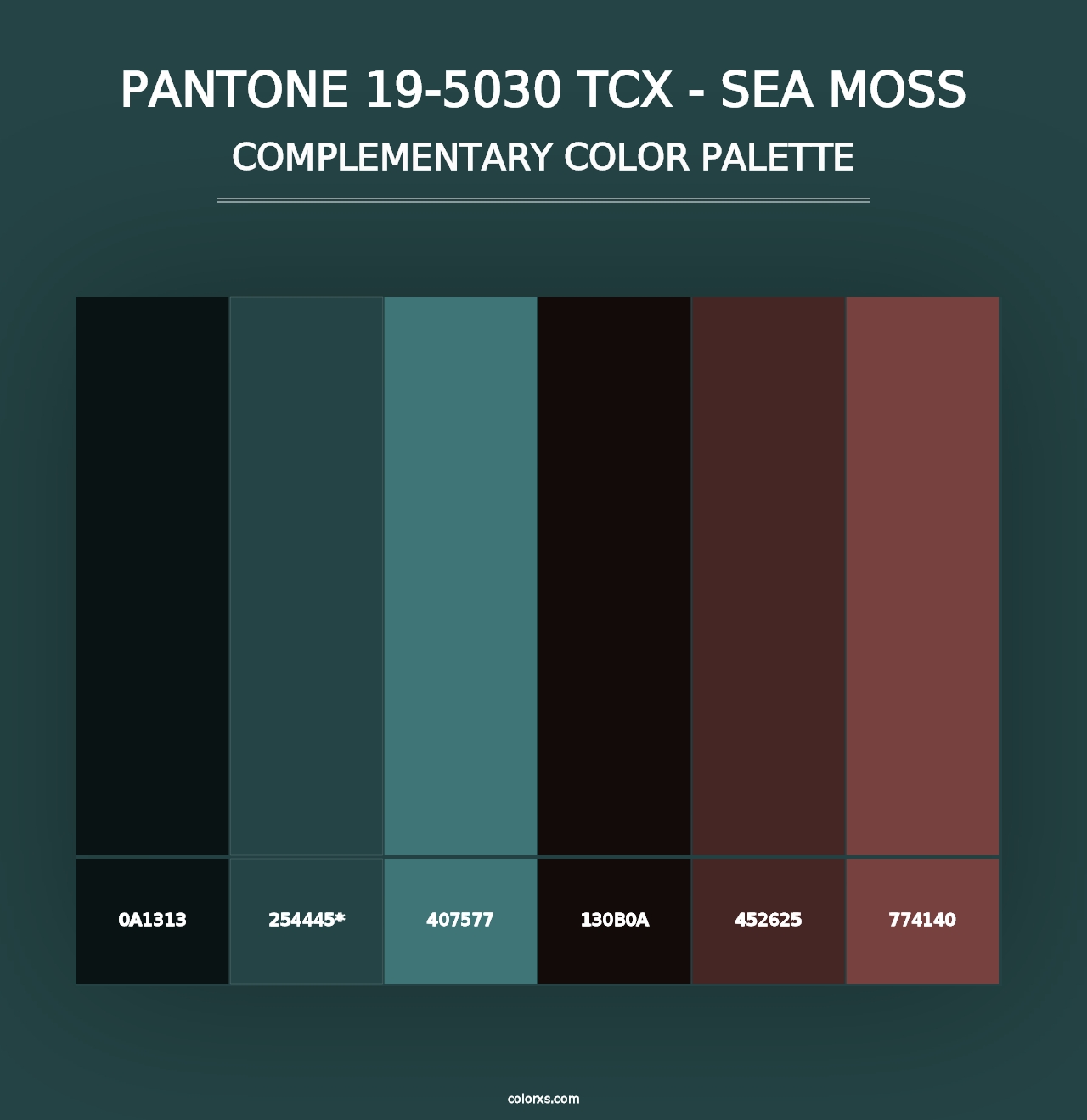 PANTONE 19-5030 TCX - Sea Moss - Complementary Color Palette