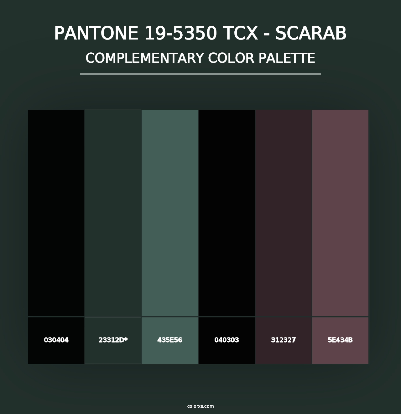 PANTONE 19-5350 TCX - Scarab - Complementary Color Palette