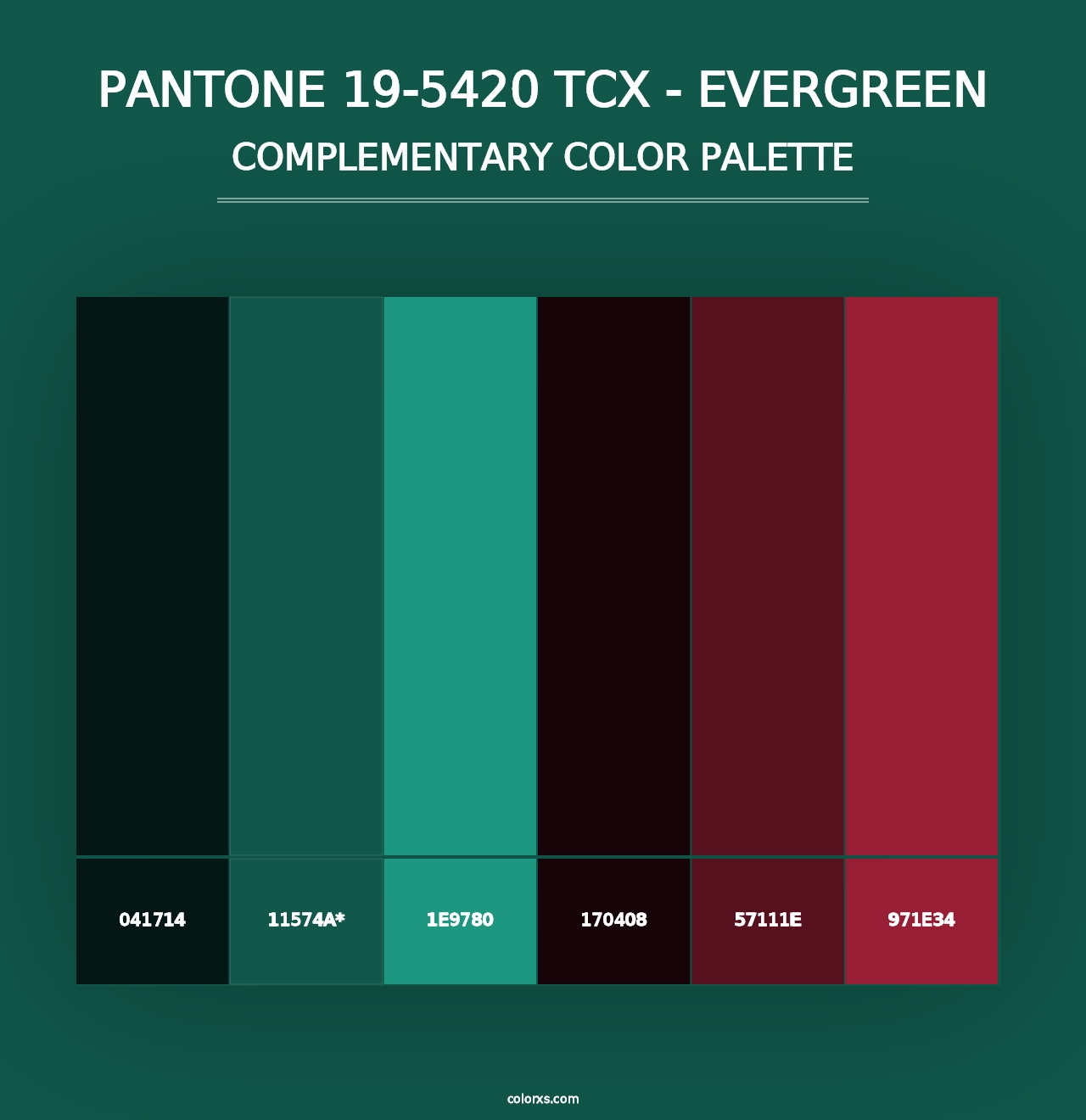 PANTONE 19-5420 TCX - Evergreen - Complementary Color Palette