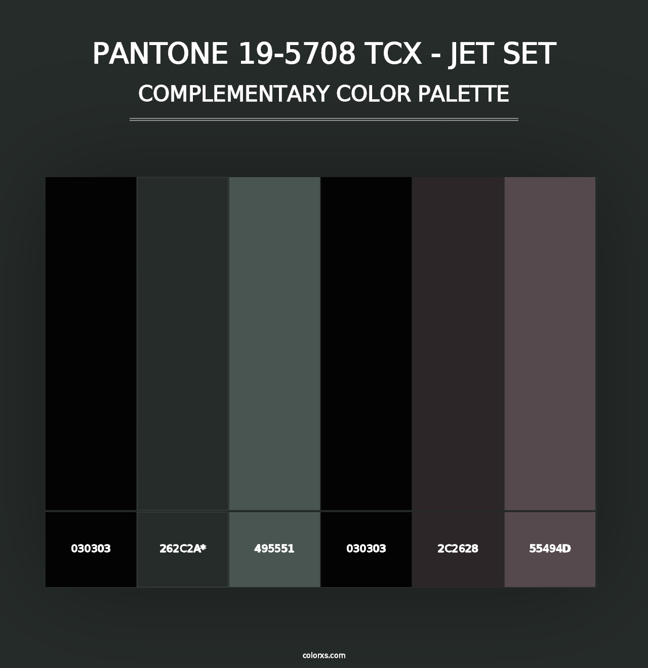 PANTONE 19-5708 TCX - Jet Set - Complementary Color Palette