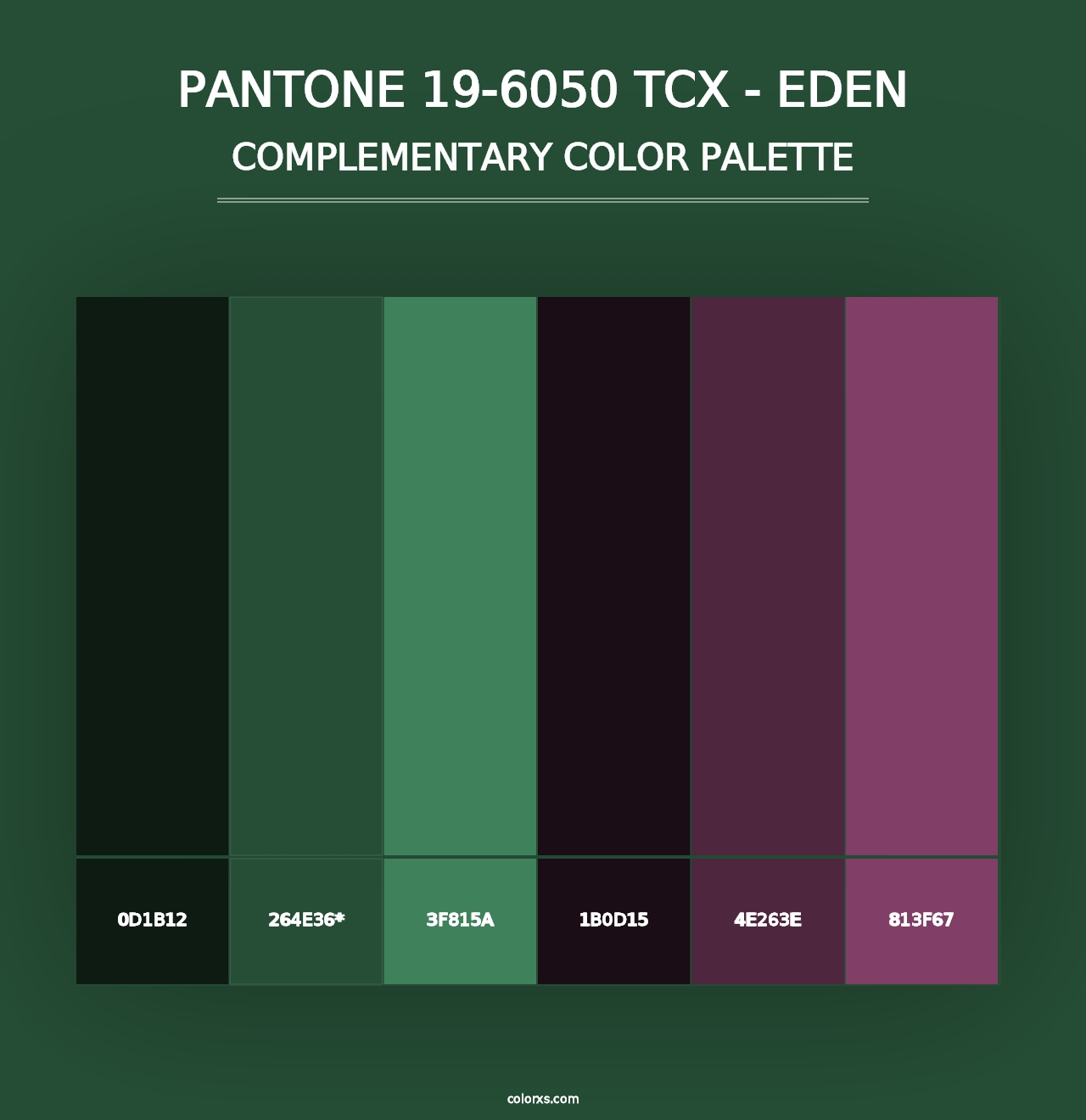 PANTONE 19-6050 TCX - Eden - Complementary Color Palette