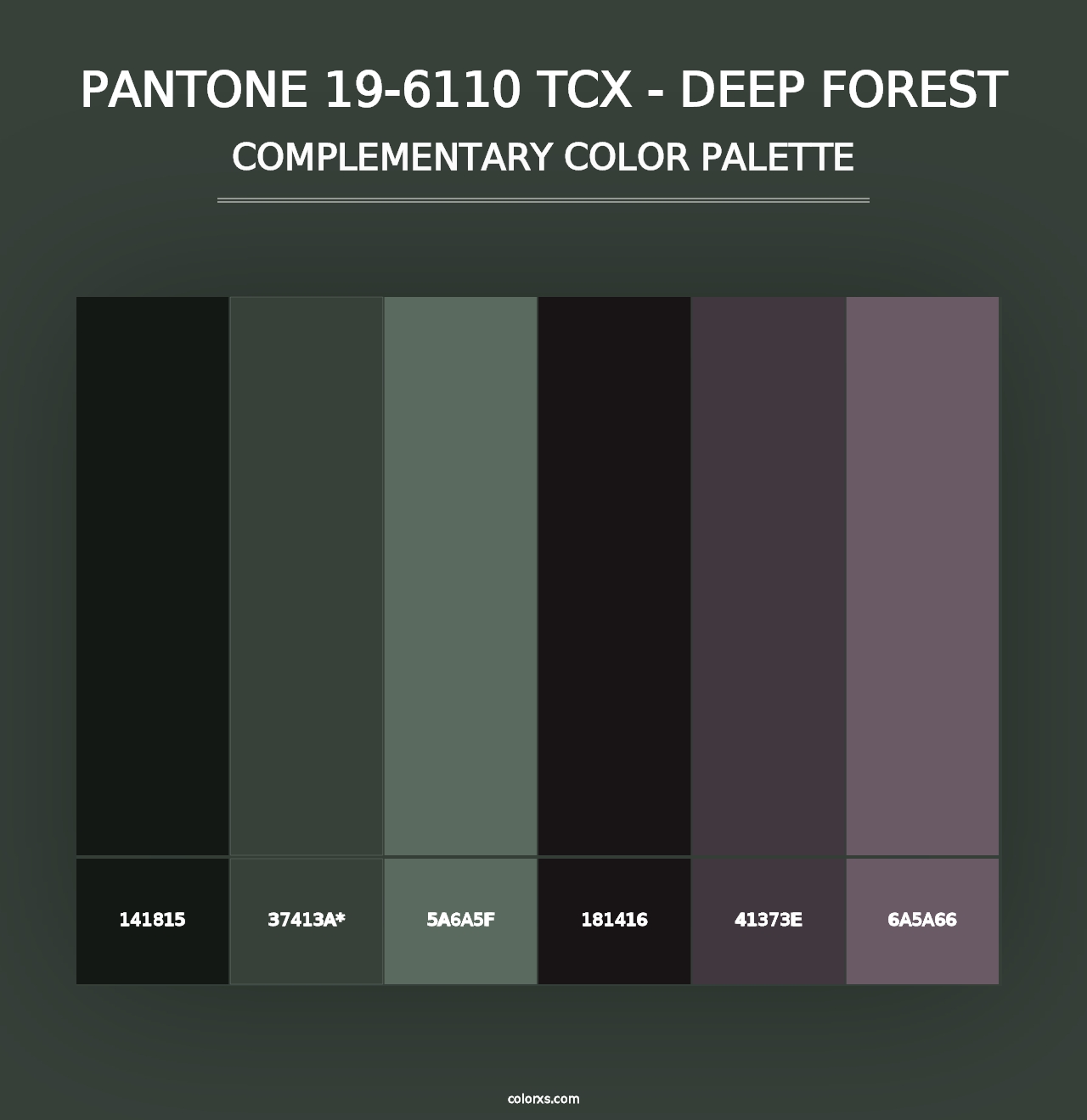 PANTONE 19-6110 TCX - Deep Forest - Complementary Color Palette