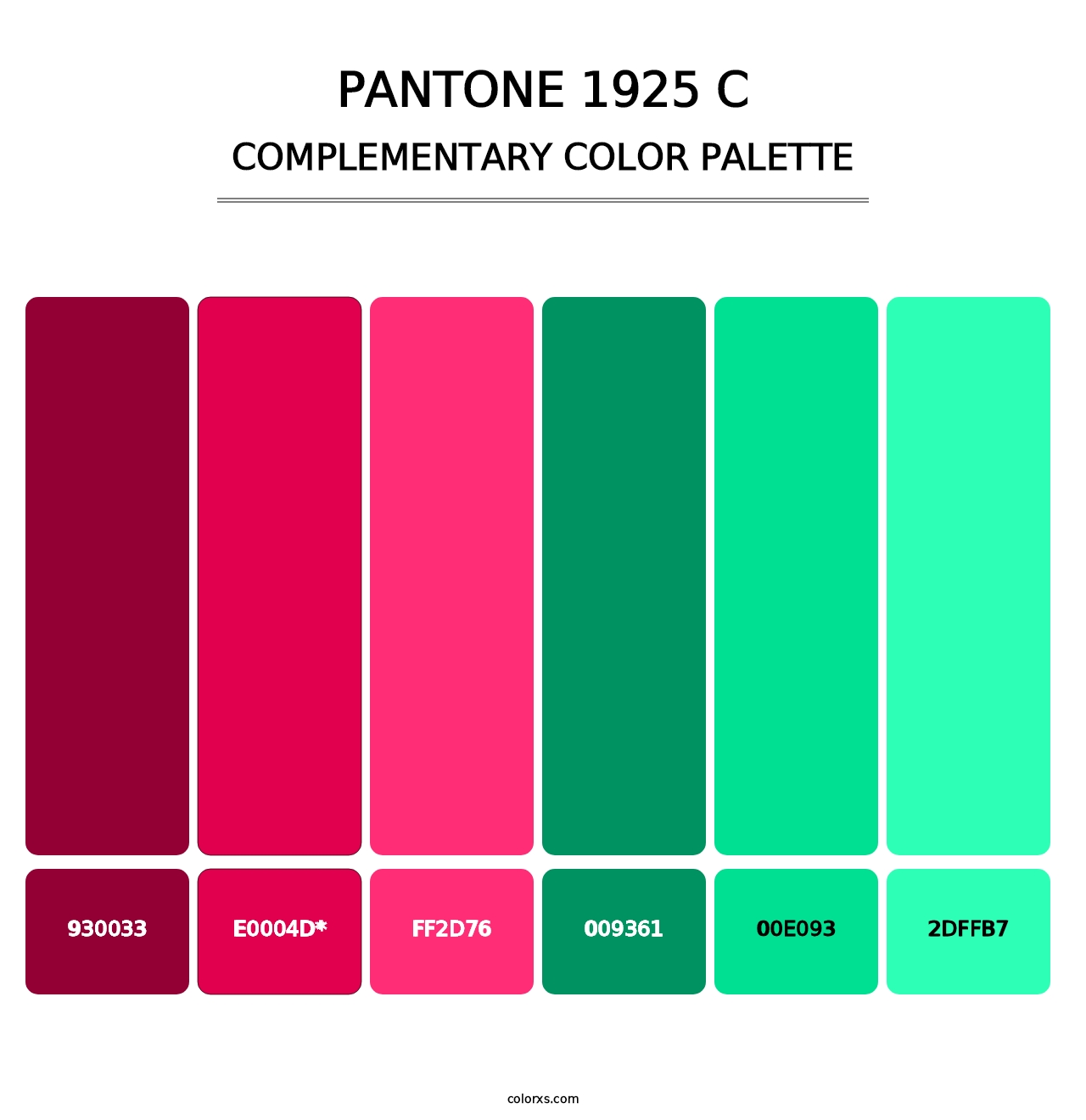 PANTONE 1925 C - Complementary Color Palette