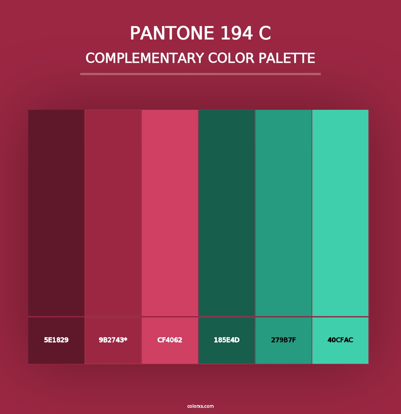 PANTONE 194 C - Complementary Color Palette