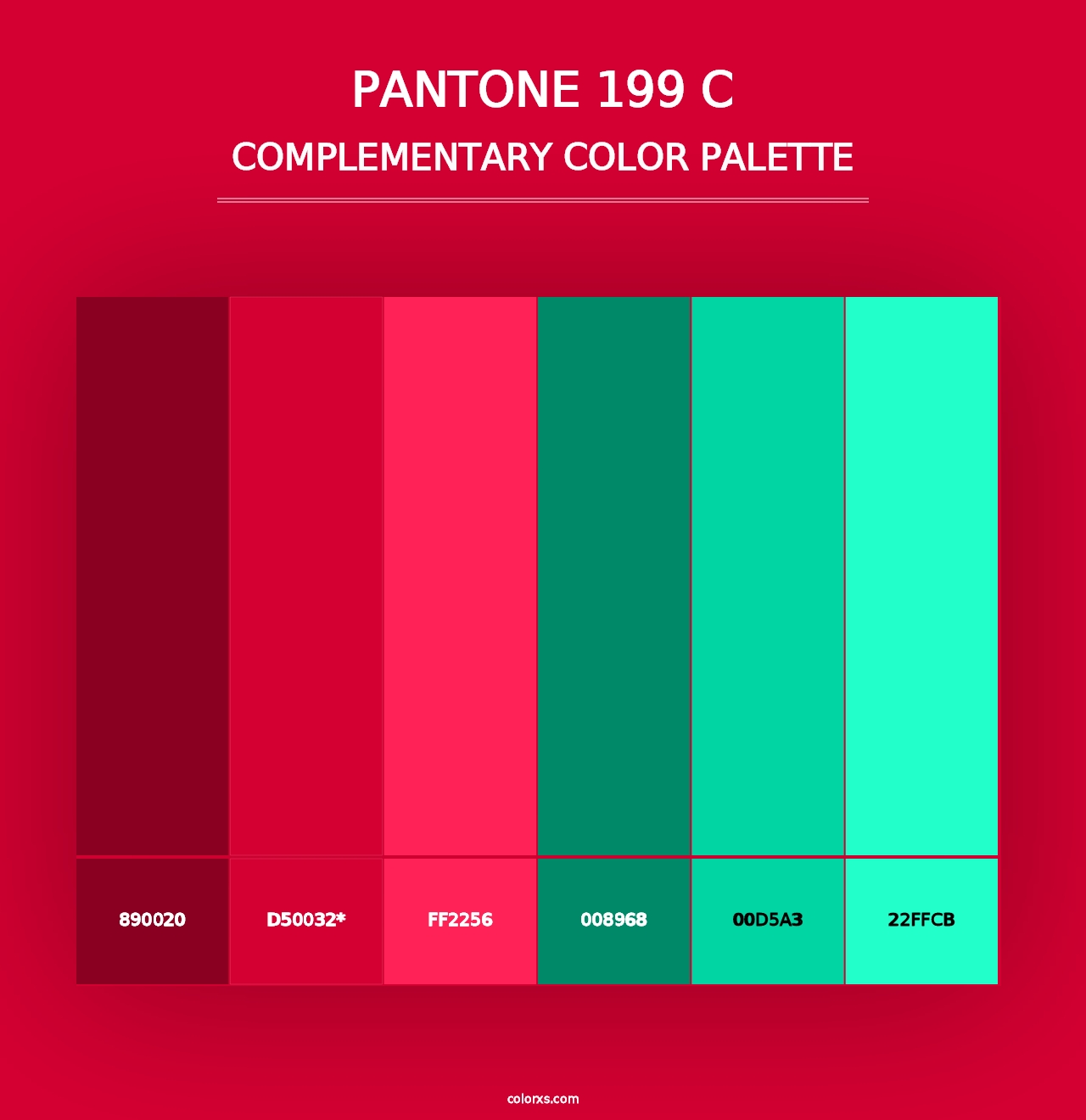 PANTONE 199 C - Complementary Color Palette