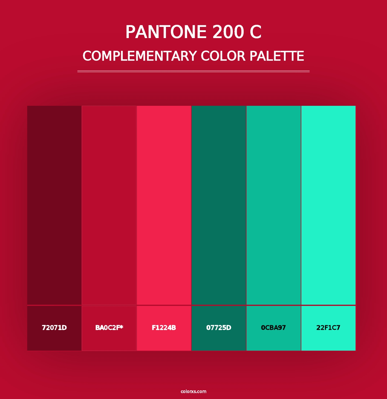 PANTONE 200 C - Complementary Color Palette