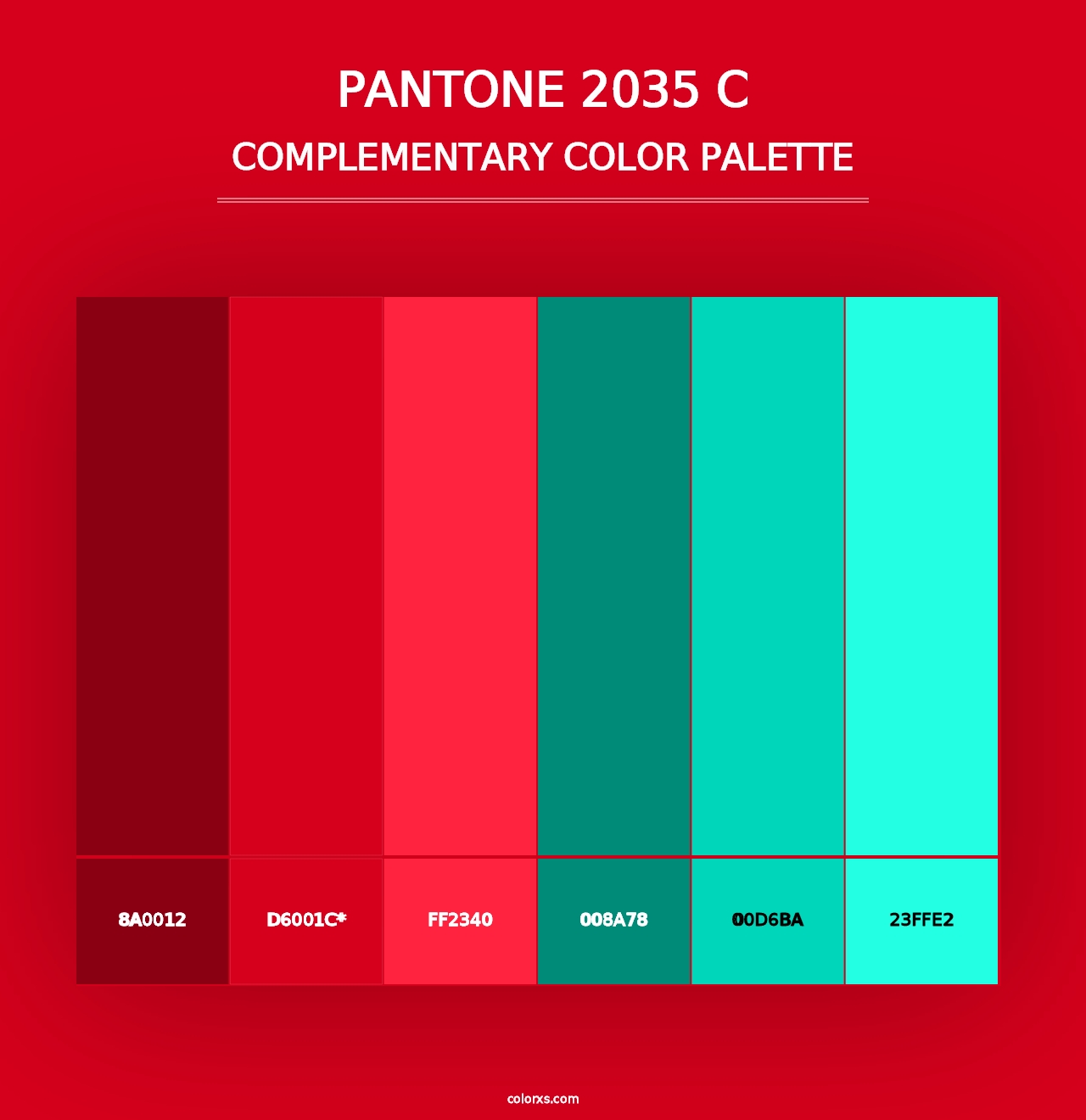 PANTONE 2035 C - Complementary Color Palette