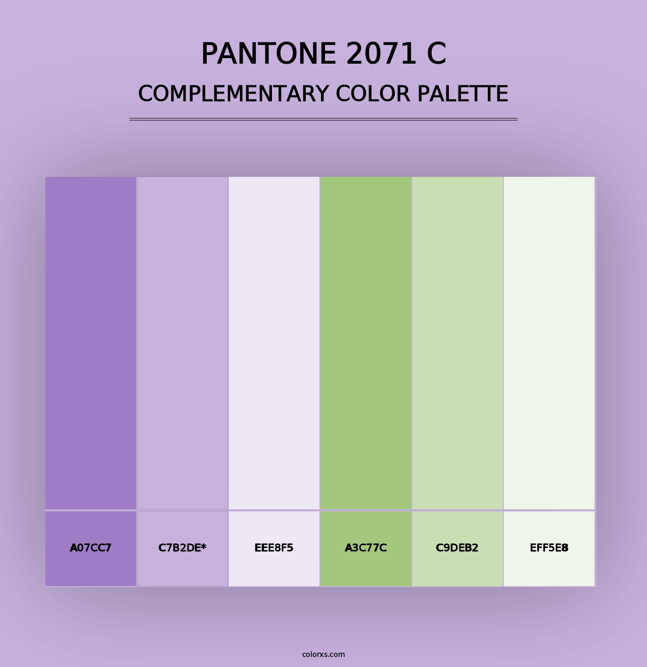 PANTONE 2071 C - Complementary Color Palette