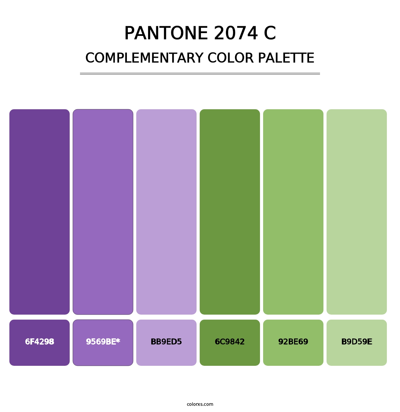 PANTONE 2074 C - Complementary Color Palette